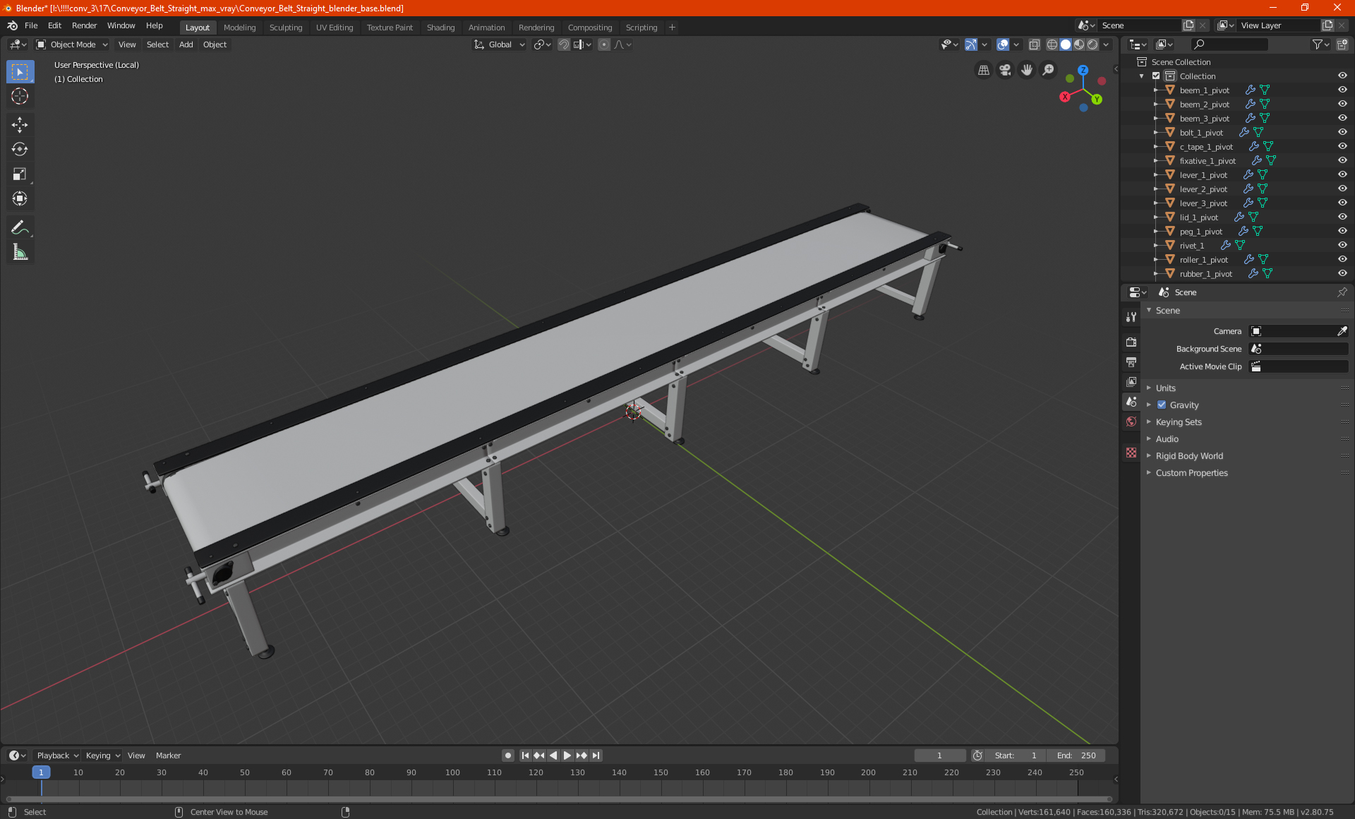 Conveyor Belt Straight 3D