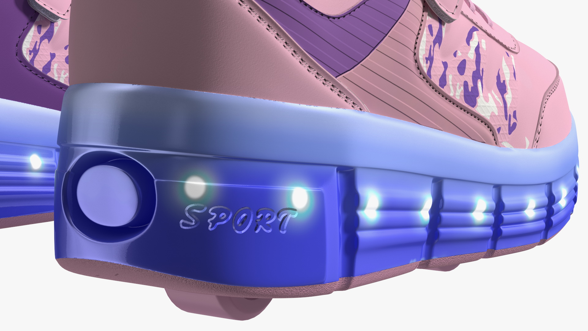 3D Roller Shoes Light Pink model