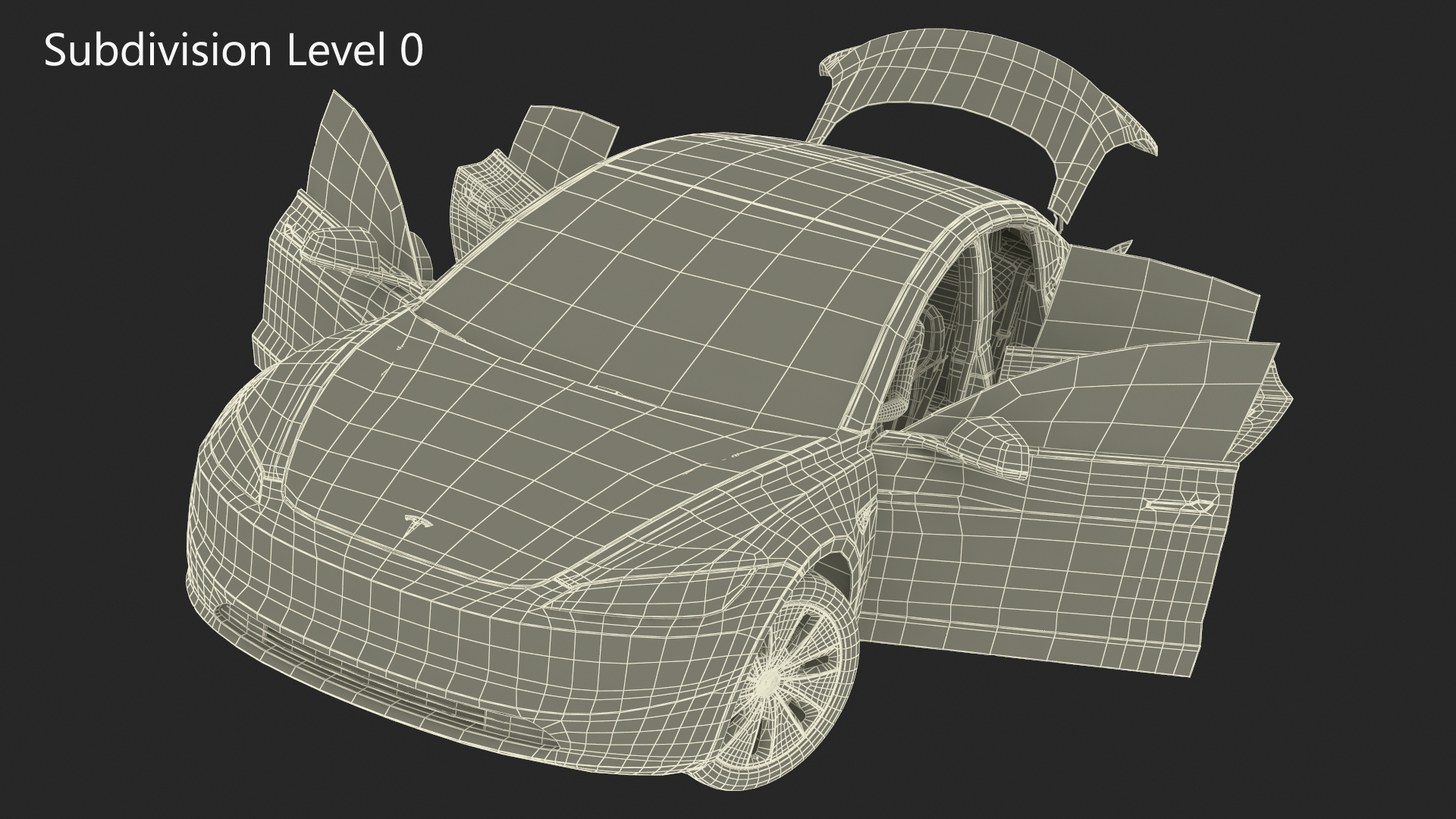 3D model Tesla Model 3 2024 with Tesla Bot Rigged