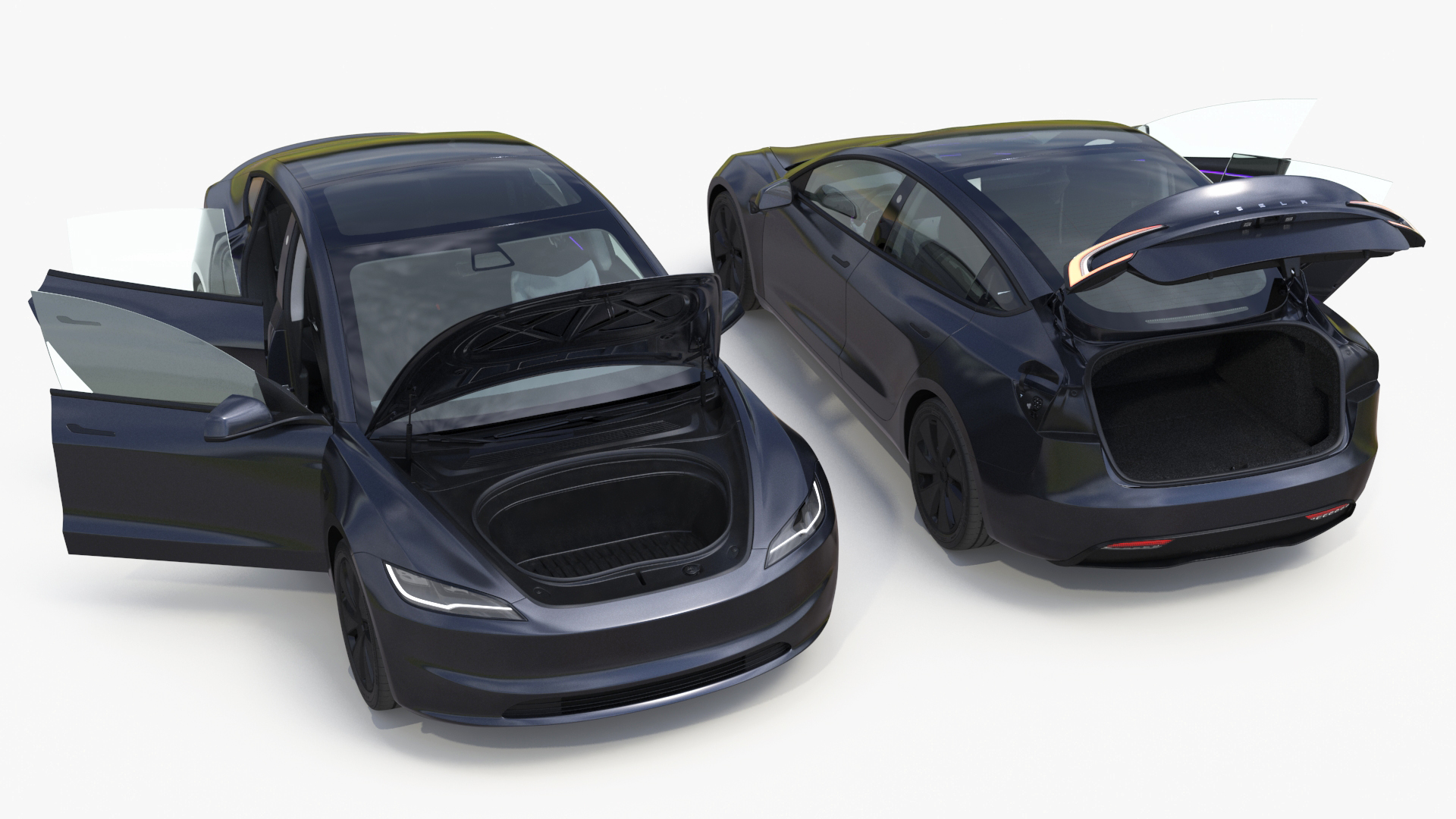 3D model Tesla Model 3 2024 with Tesla Bot Rigged