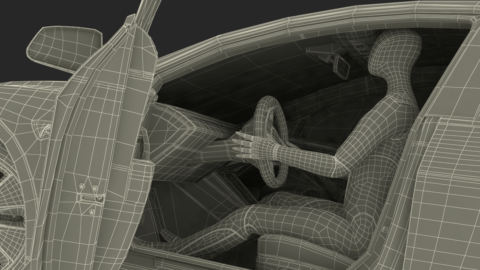 3D model Tesla Model 3 2024 with Tesla Bot Rigged