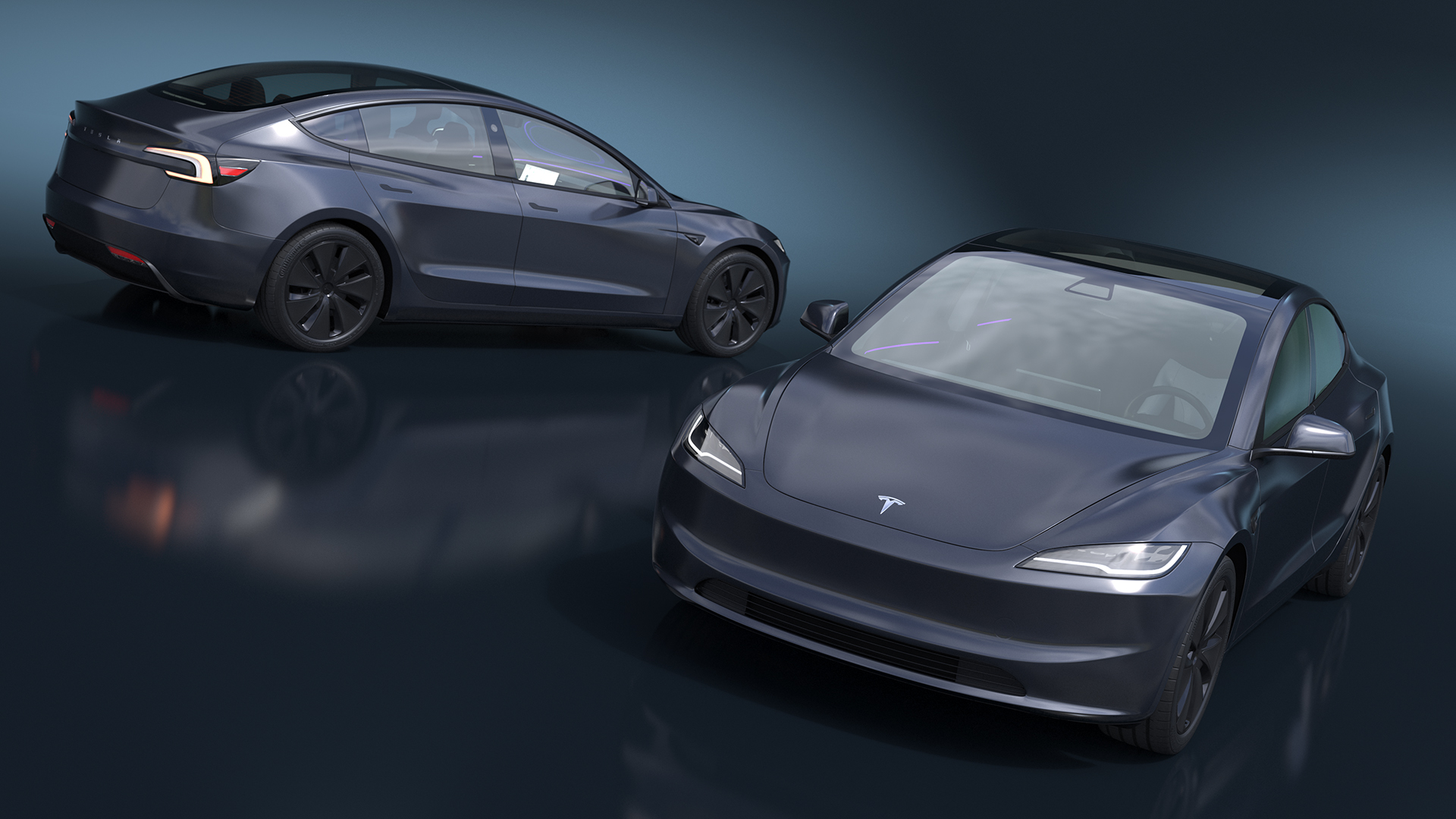 3D model Tesla Model 3 2024 with Tesla Bot Rigged