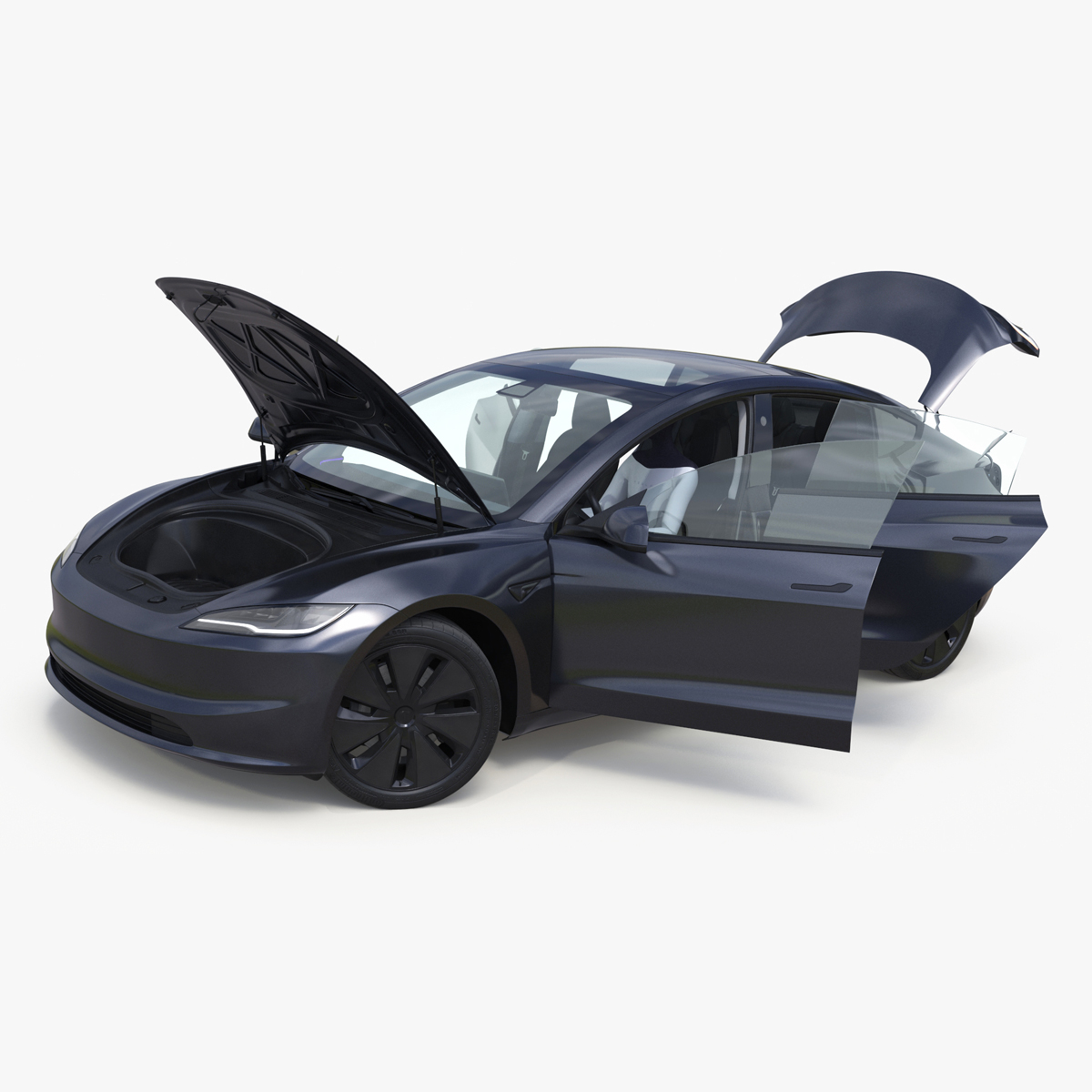 3D model Tesla Model 3 2024 with Tesla Bot Rigged