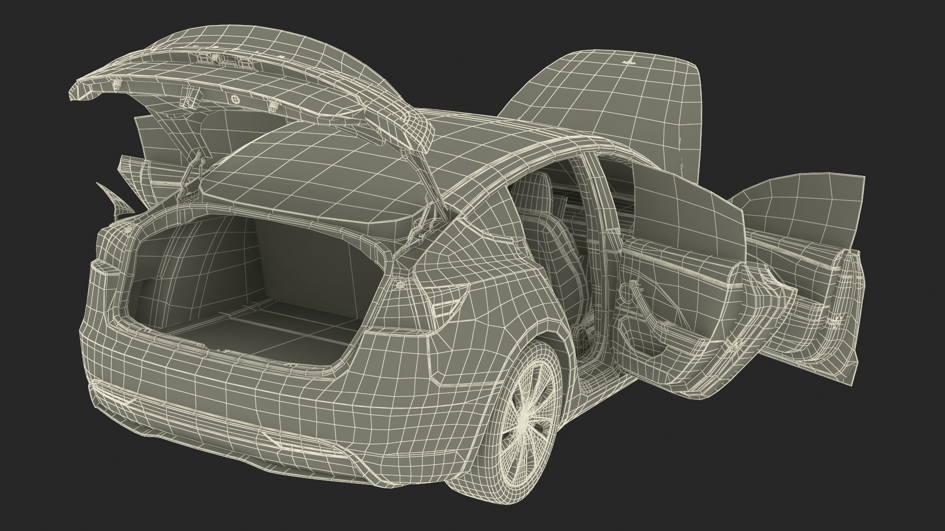 3D model Tesla Model 3 2024 with Tesla Bot Rigged