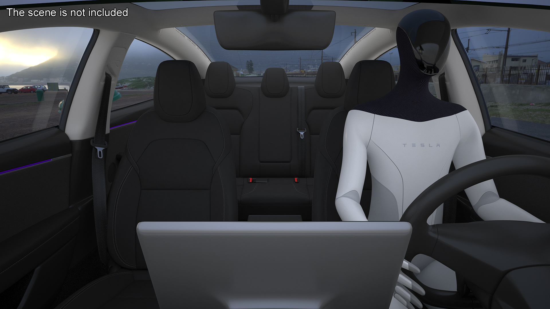 3D model Tesla Model 3 2024 with Tesla Bot Rigged