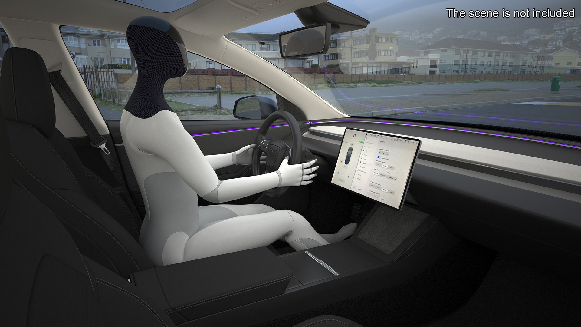 3D model Tesla Model 3 2024 with Tesla Bot Rigged