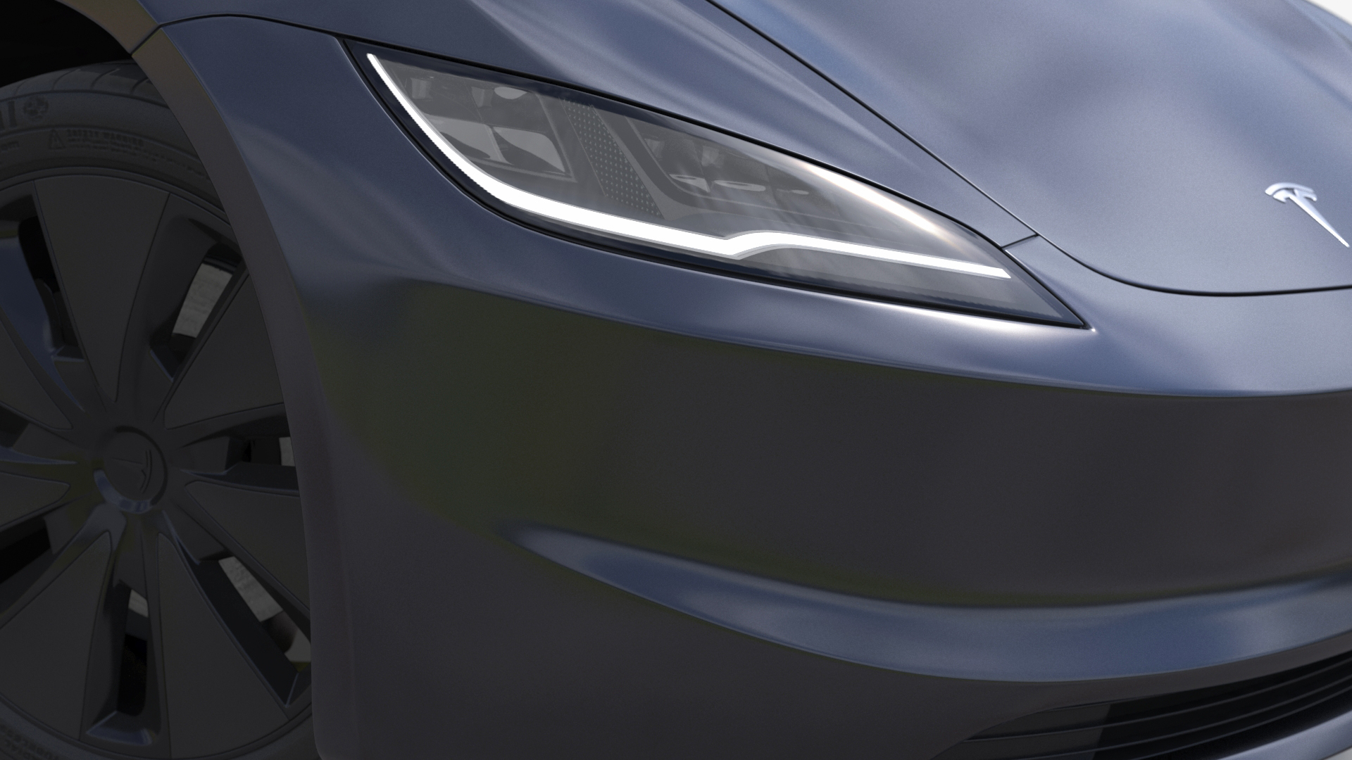 3D model Tesla Model 3 2024 with Tesla Bot Rigged