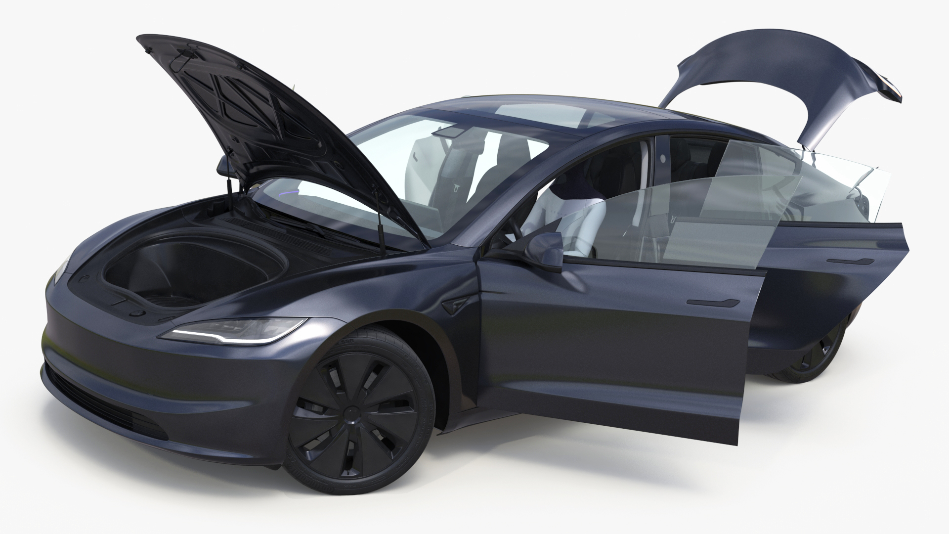 3D model Tesla Model 3 2024 with Tesla Bot Rigged