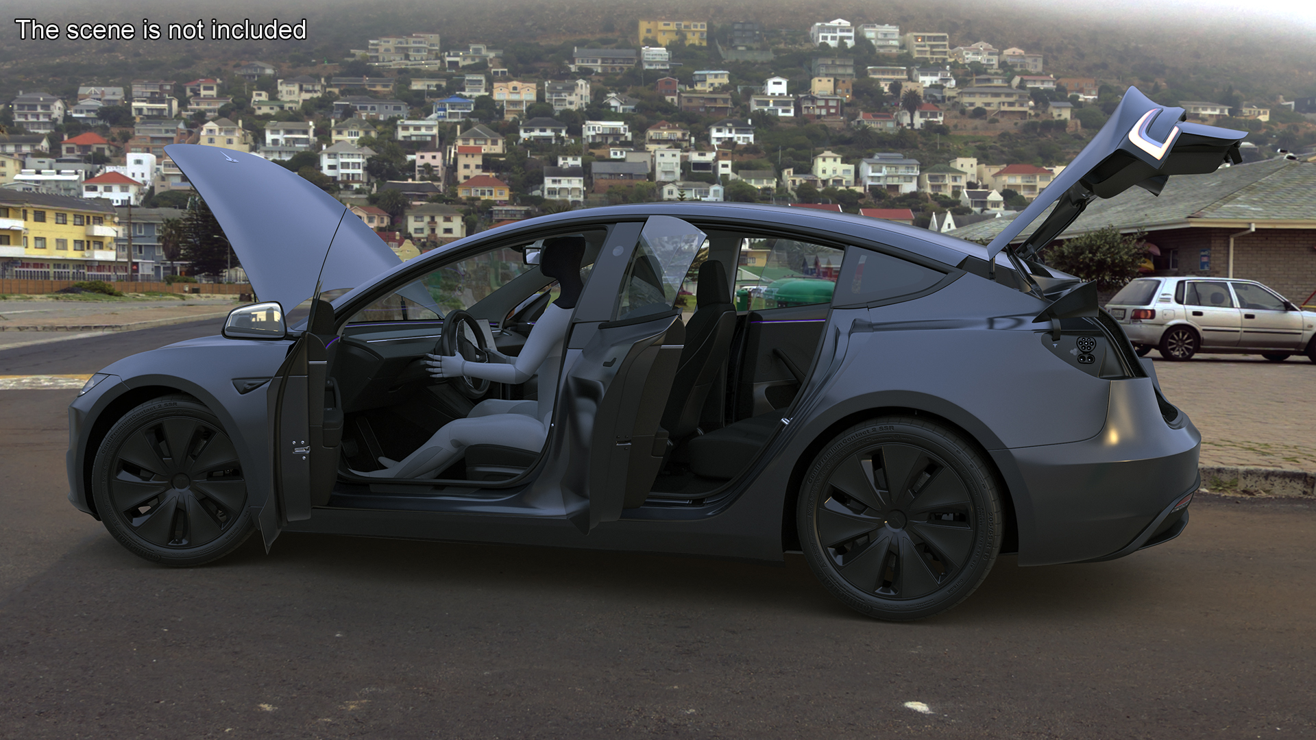 3D model Tesla Model 3 2024 with Tesla Bot Rigged