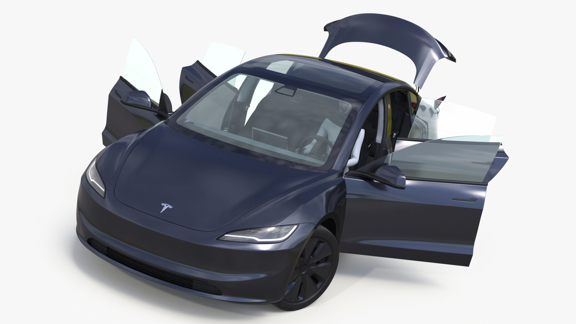 3D model Tesla Model 3 2024 with Tesla Bot Rigged
