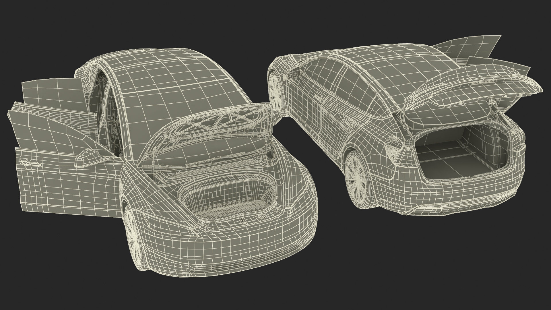 3D model Tesla Model 3 2024 with Tesla Bot Rigged