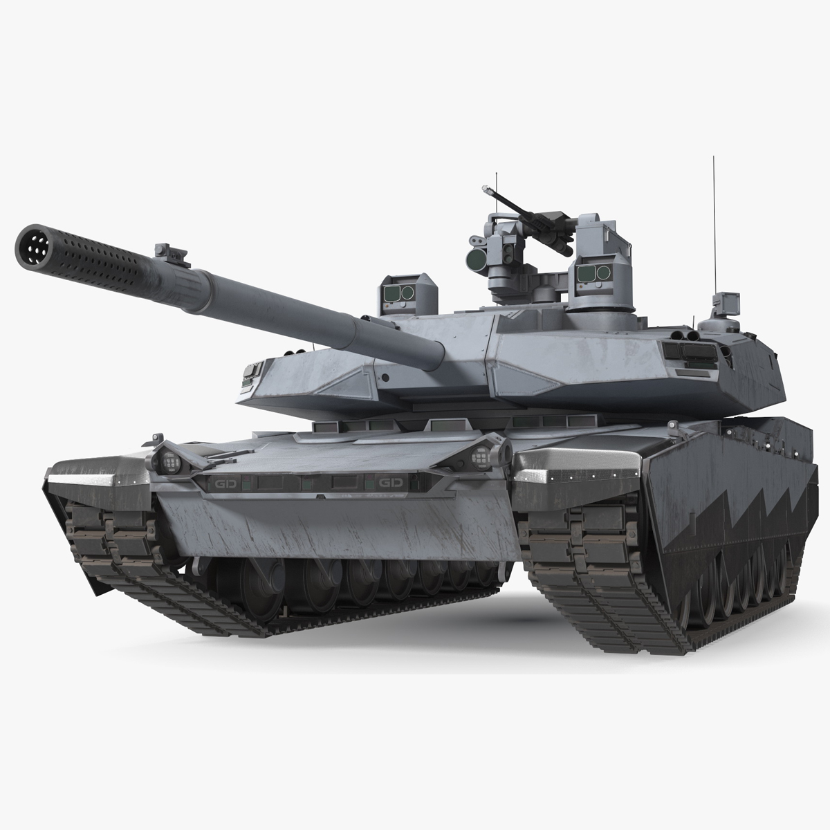 3D Old Grey Tank Abrams X Rigged for Maya model