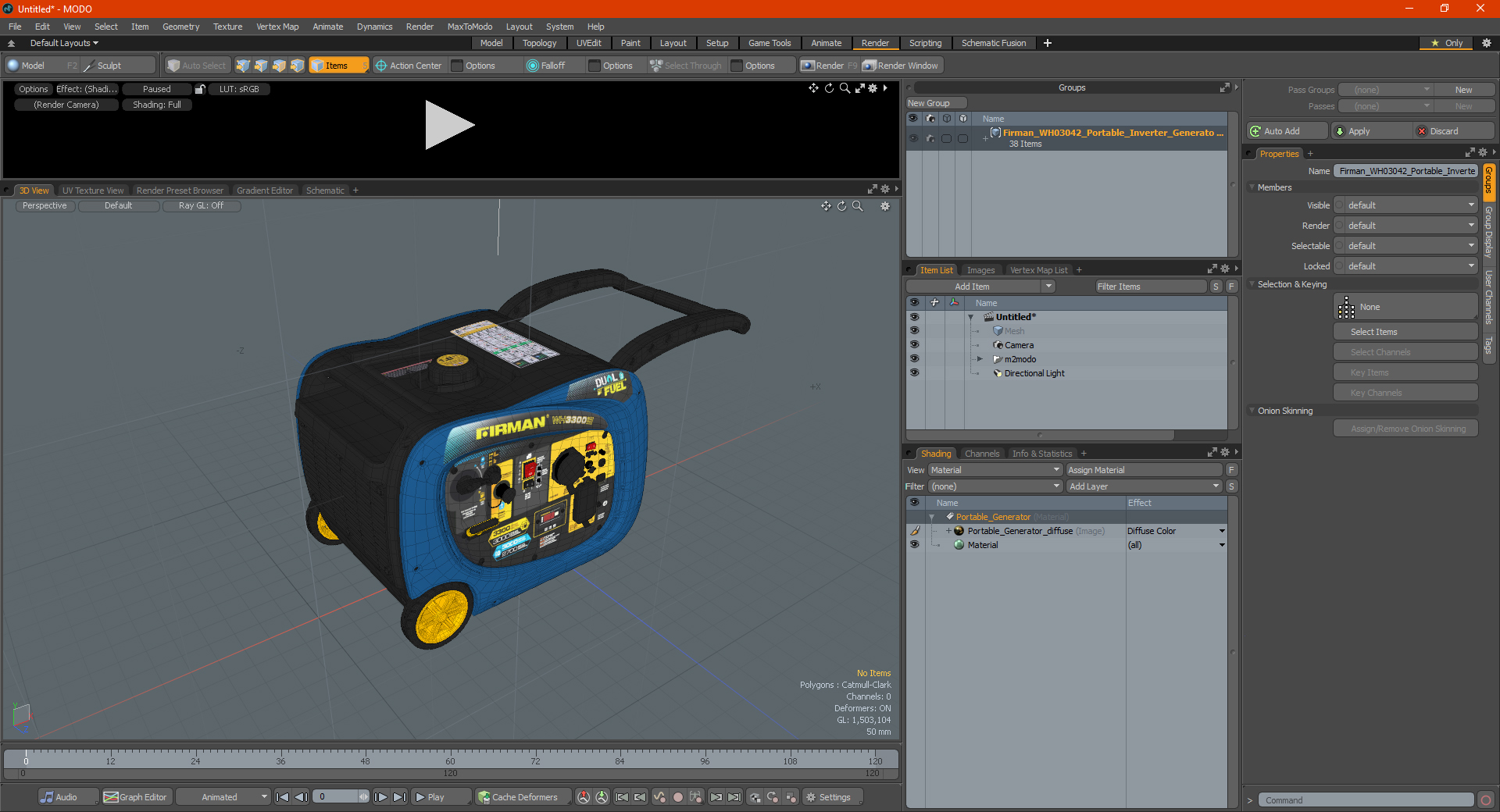 Firman WH03042 Portable Inverter Generator 3D