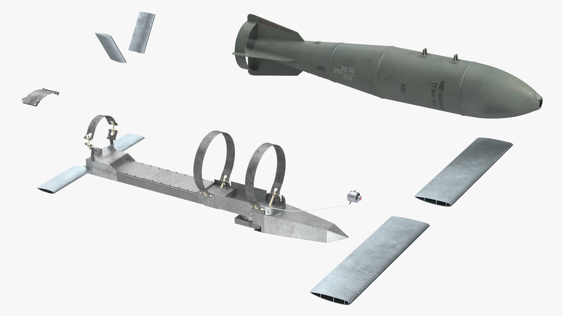 3D Russian FAB 500 M62 Air Bomb with UMPK model
