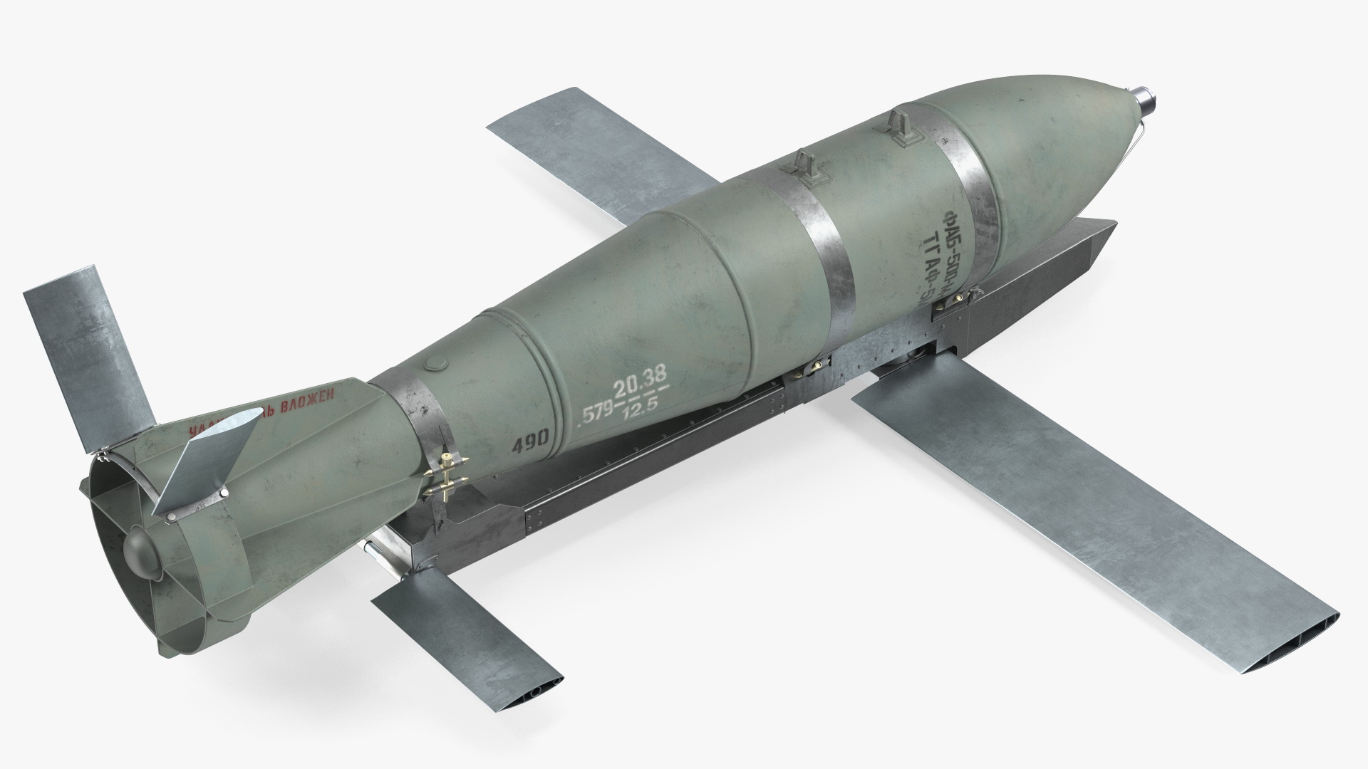 3D Russian FAB 500 M62 Air Bomb with UMPK model
