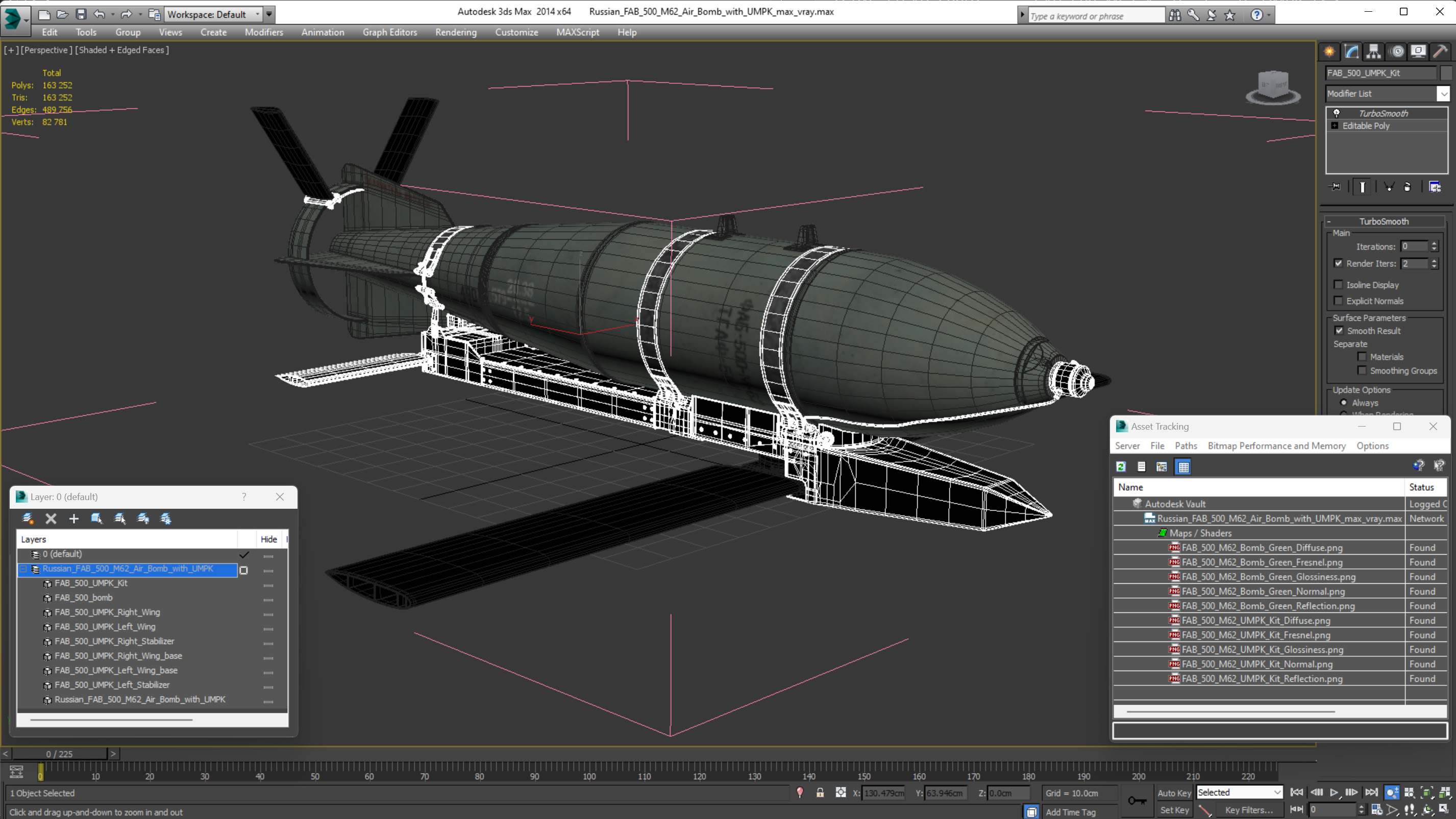 3D Russian FAB 500 M62 Air Bomb with UMPK model