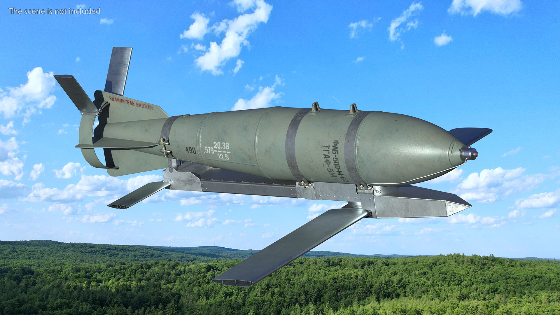 3D Russian FAB 500 M62 Air Bomb with UMPK model