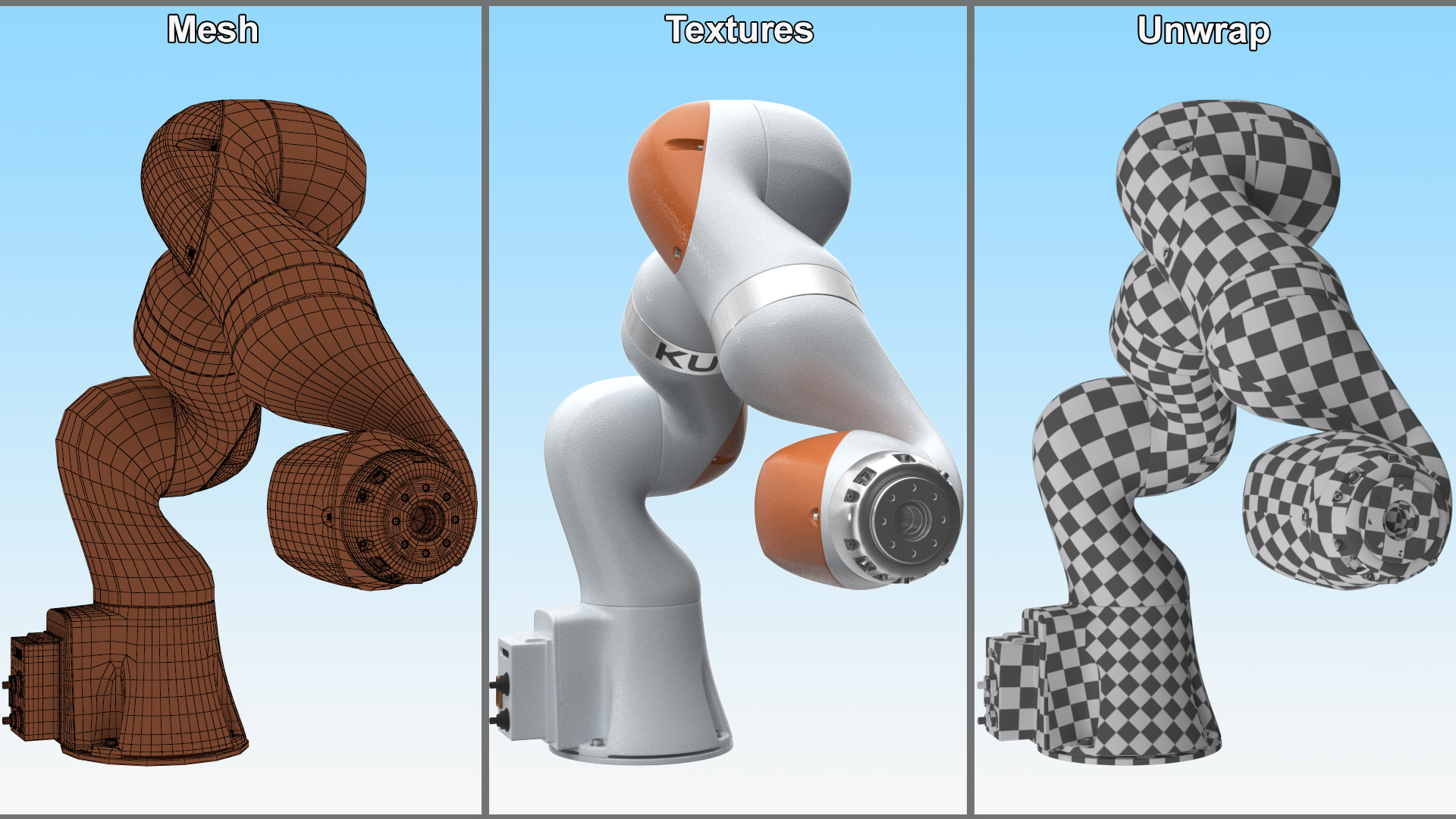 Robot KUKA LBR IIWA 7 R800 Rigged for Cinema 4D 3D