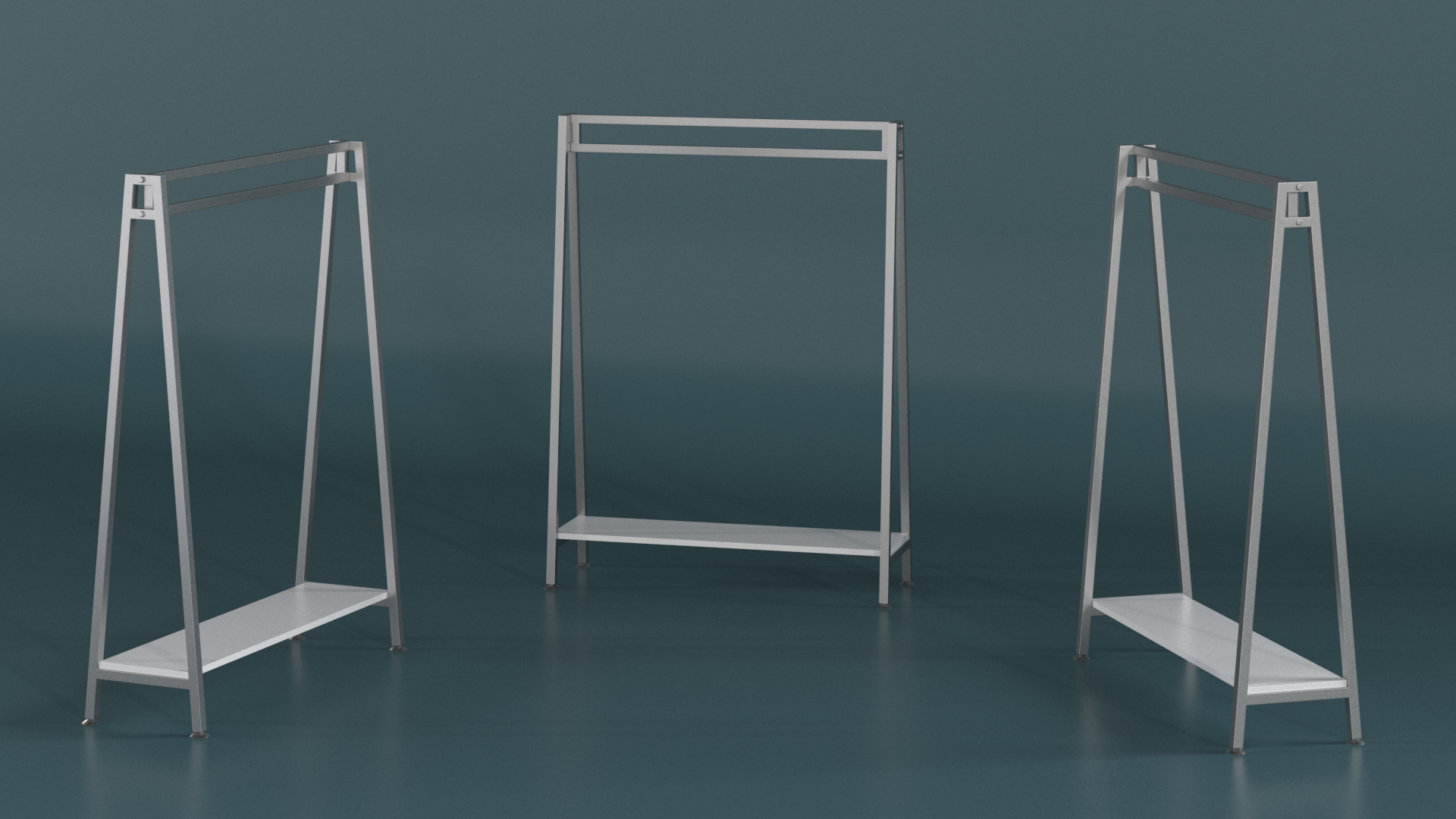 Silver Cloth Coat Rack 3D