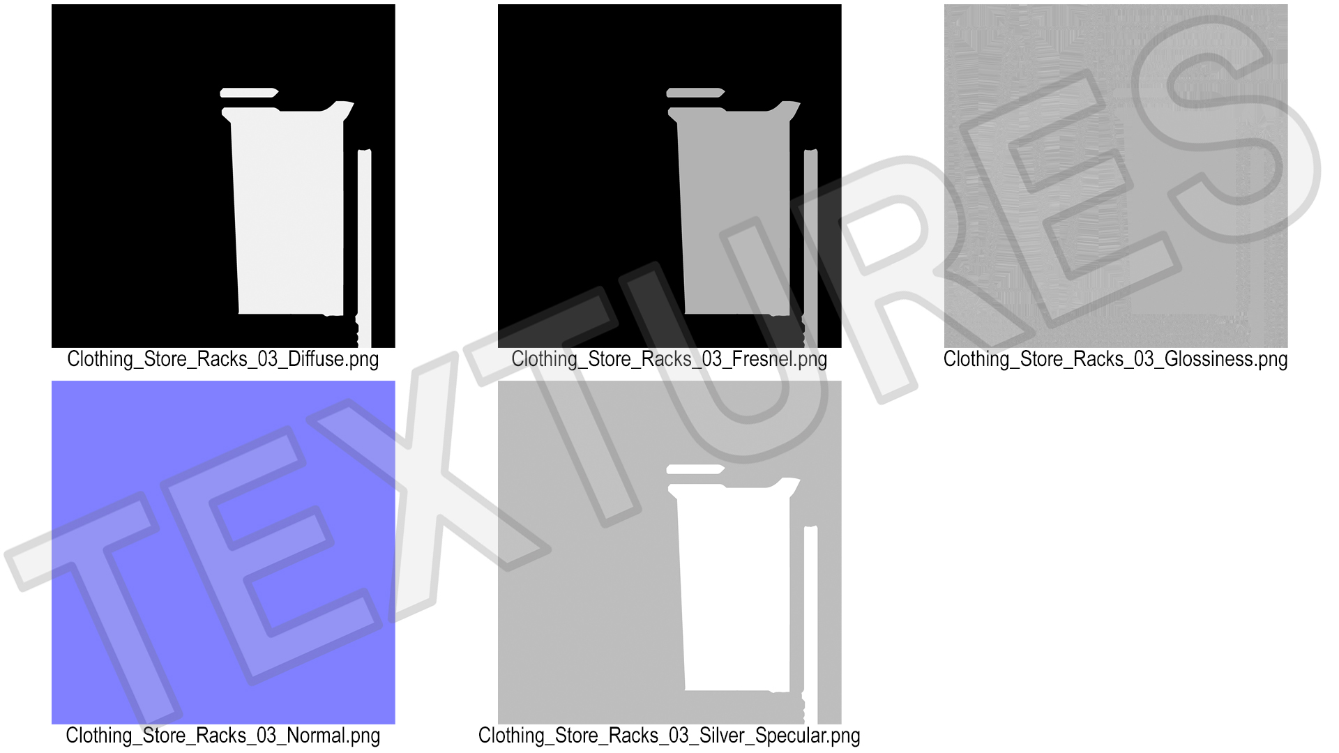 Silver Cloth Coat Rack 3D