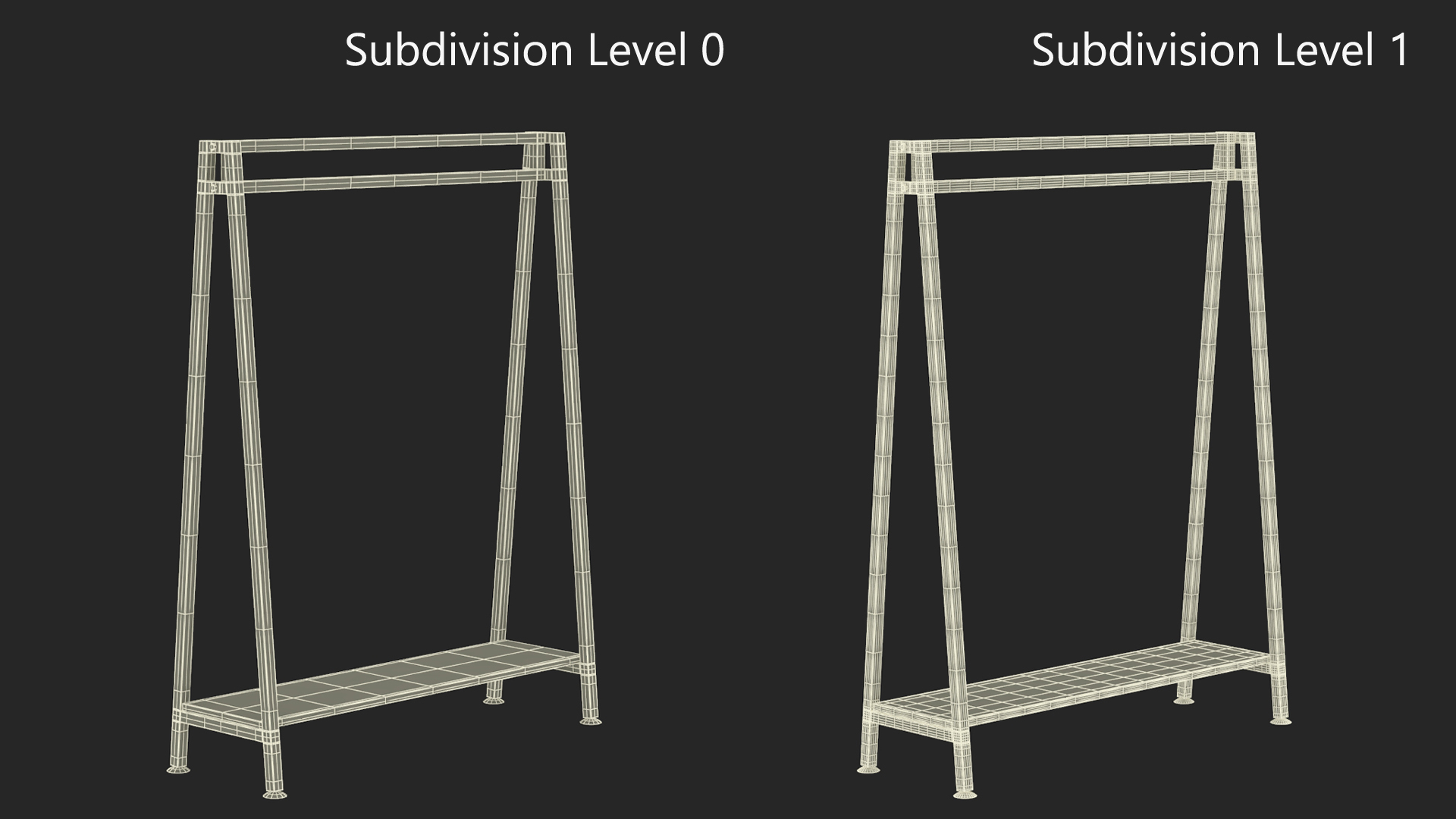 Silver Cloth Coat Rack 3D
