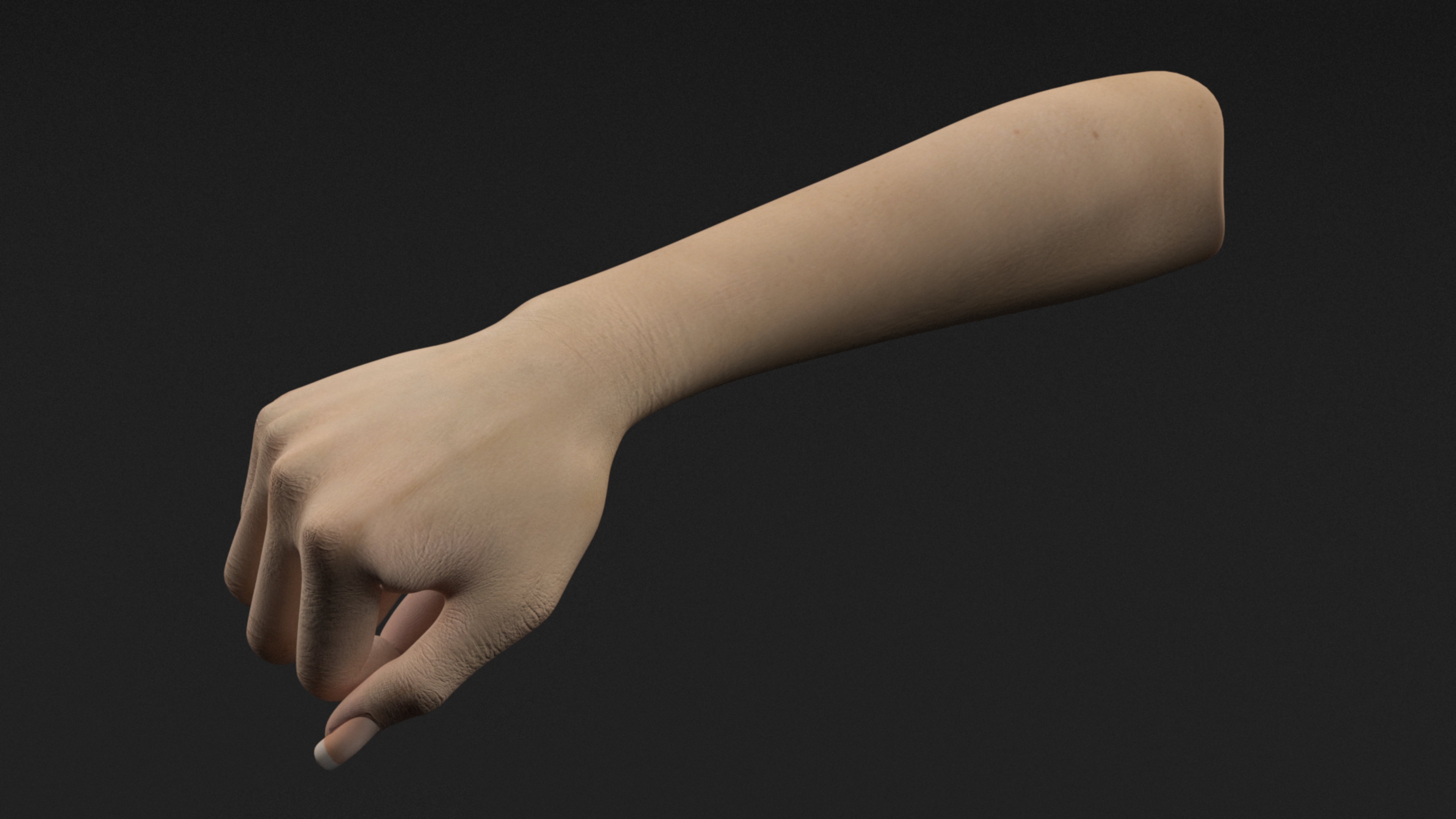White Skinned Woman Fist 3D model