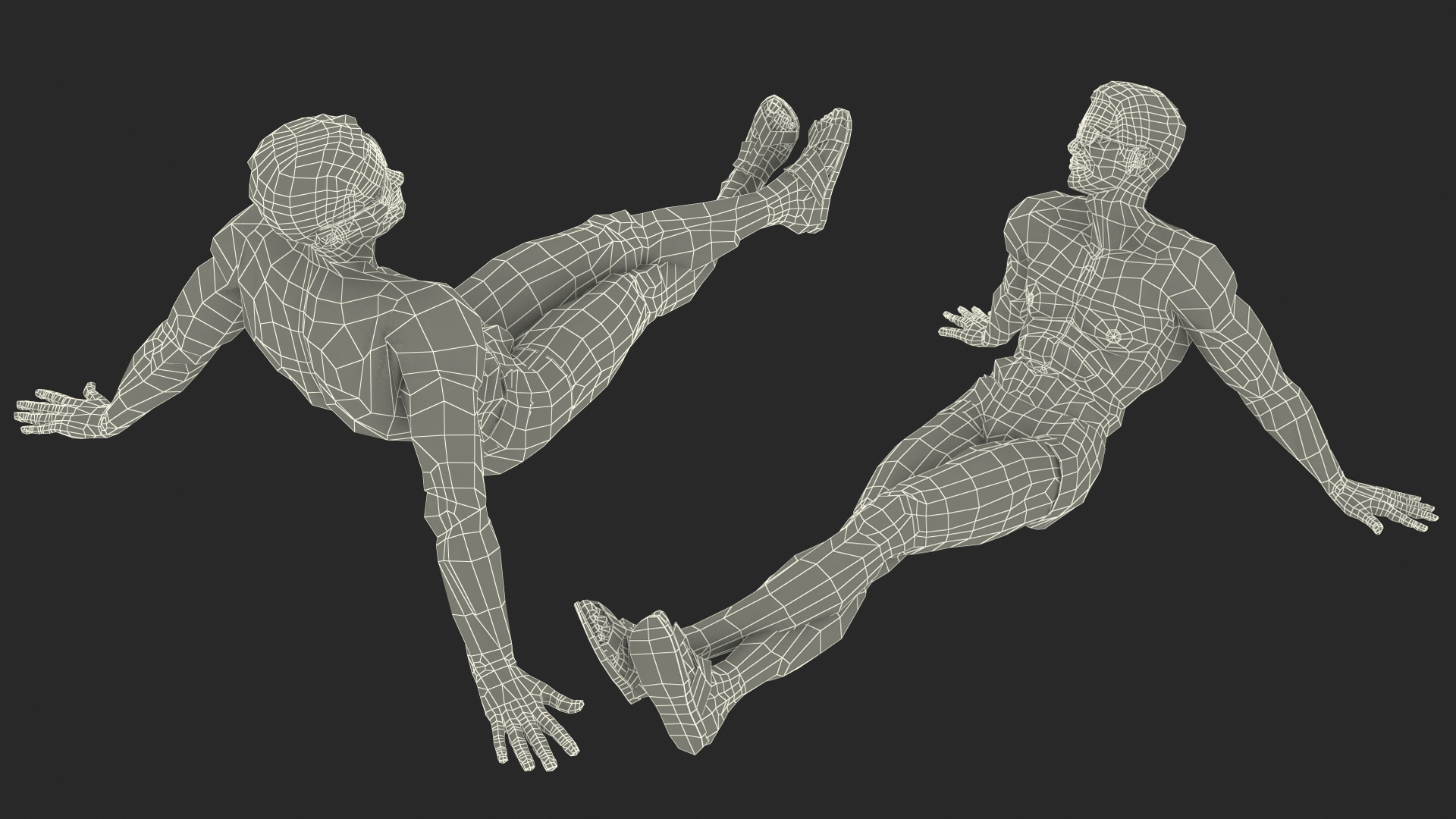 3D Man in Swimwear Sitting Pose model