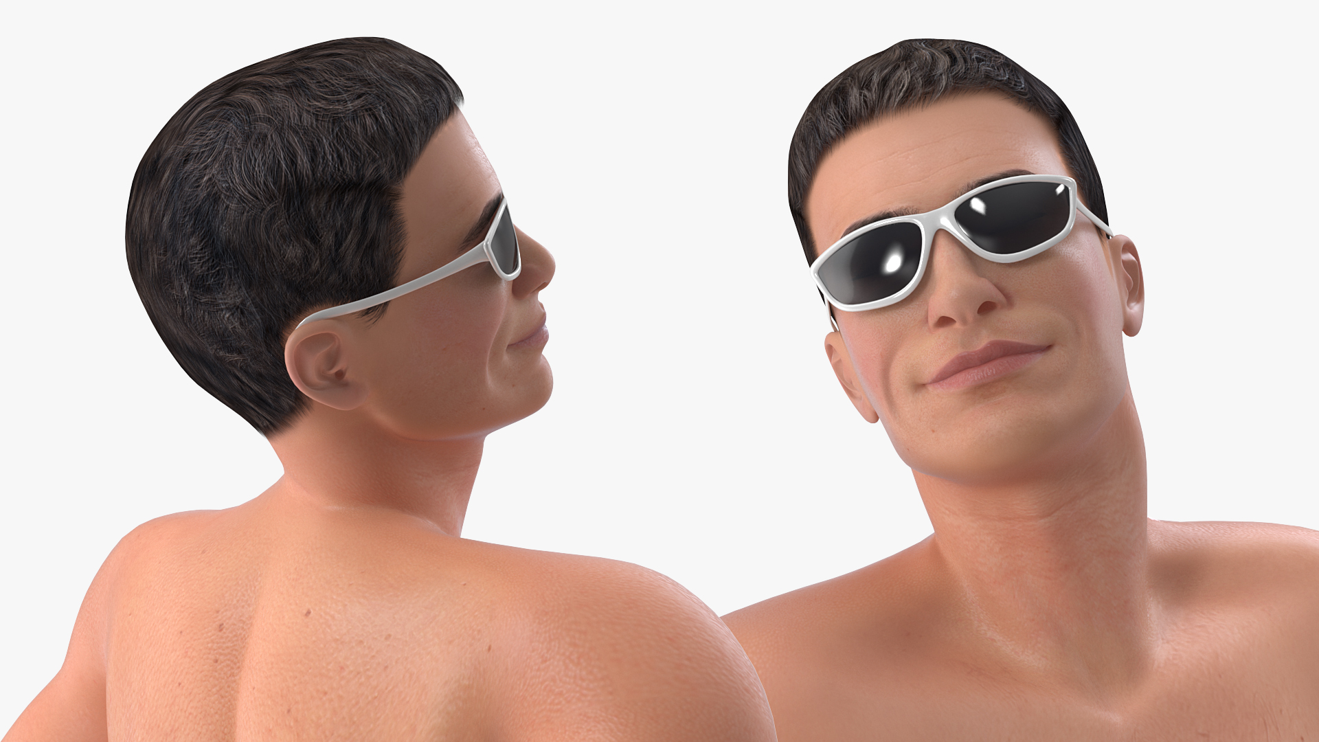 3D Man in Swimwear Sitting Pose model