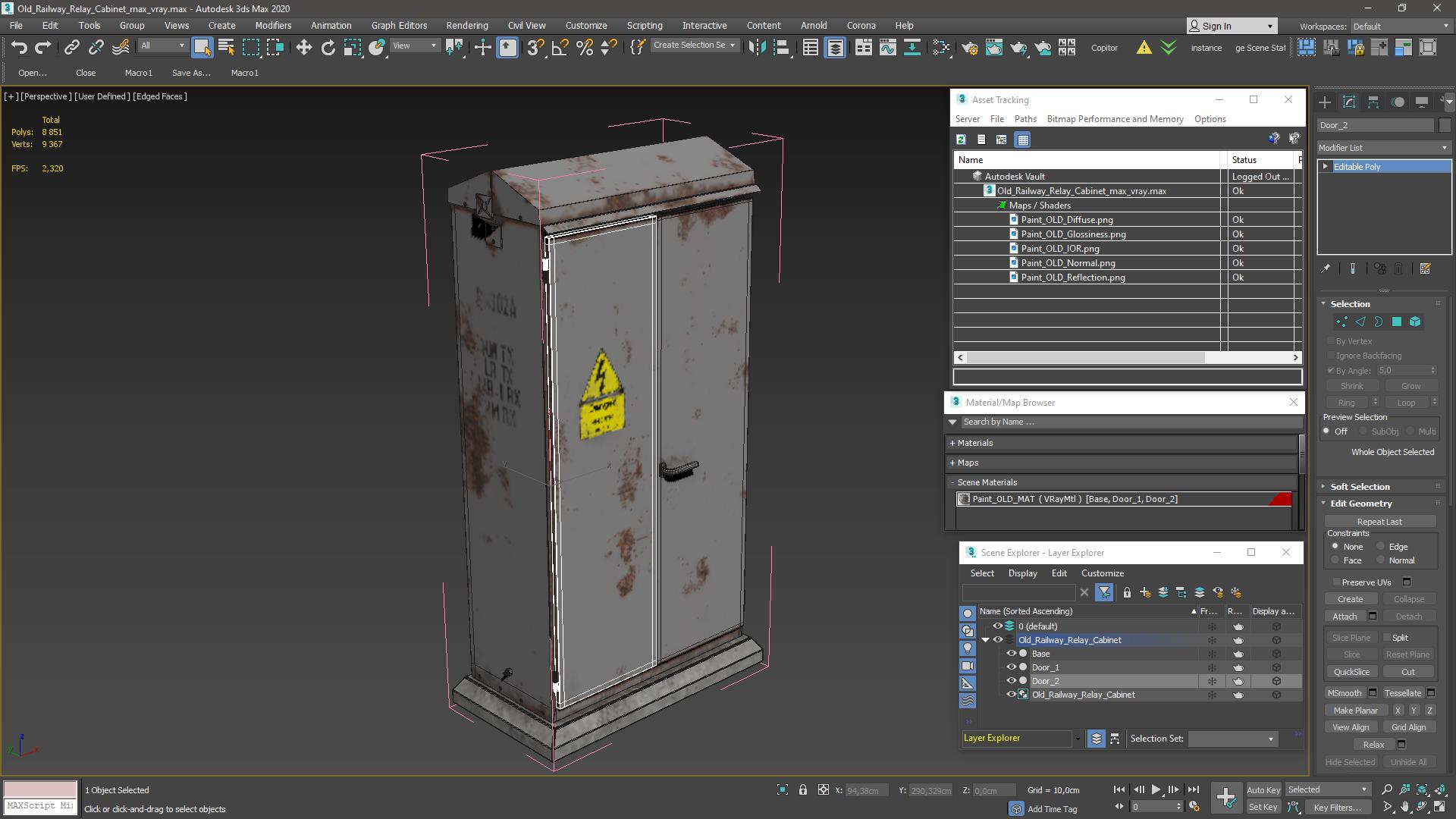 3D model Old Railway Relay Cabinet