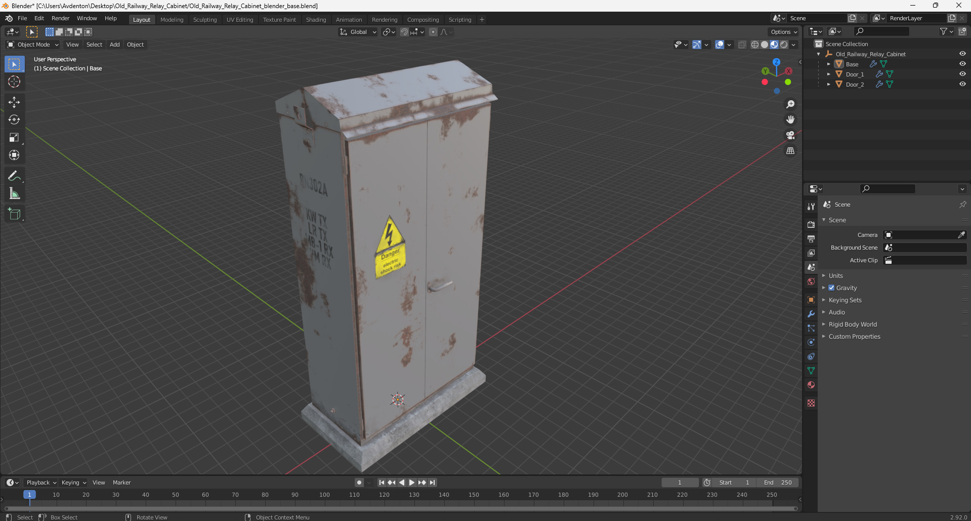 3D model Old Railway Relay Cabinet