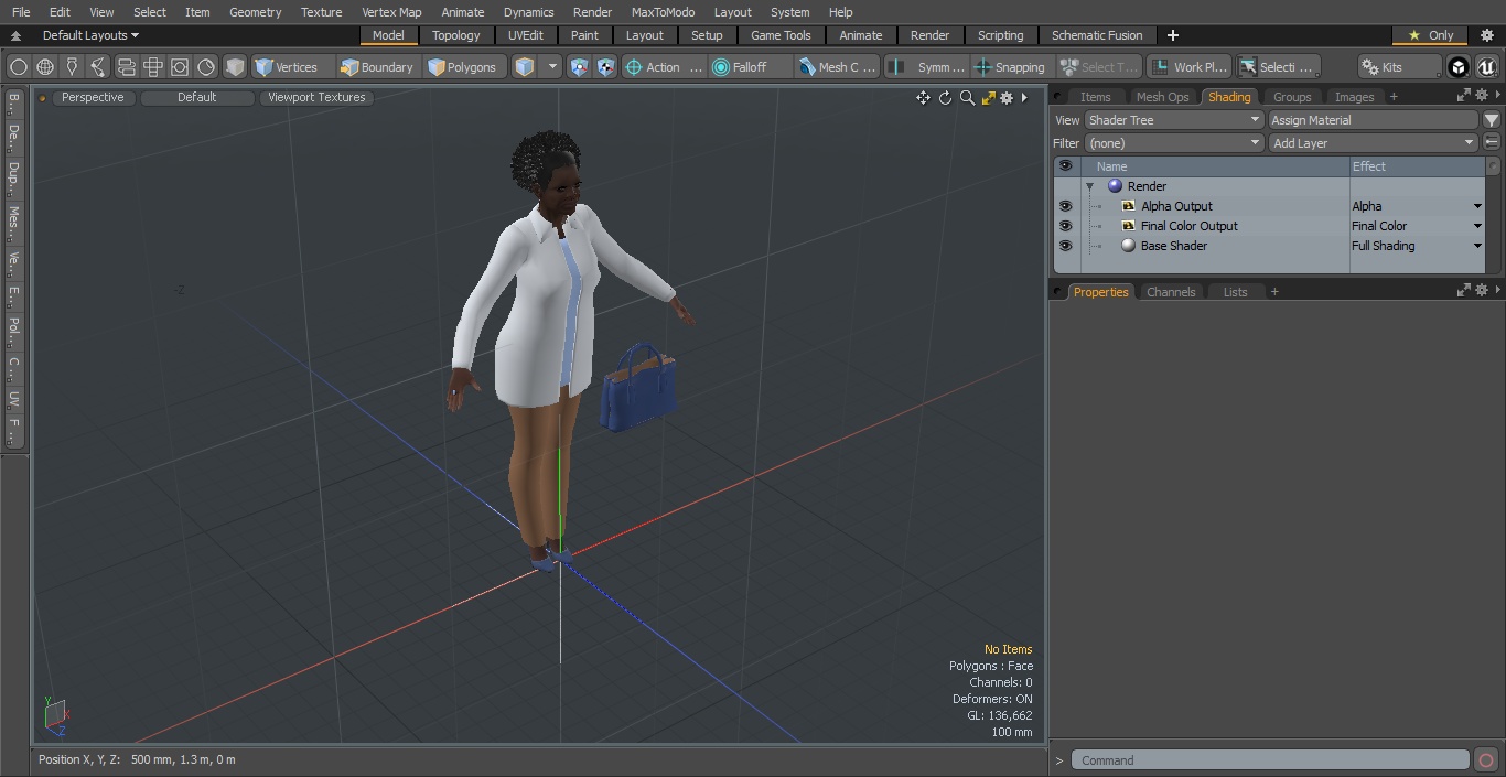 3D Black Elderly Woman Everyday Style A-Pose