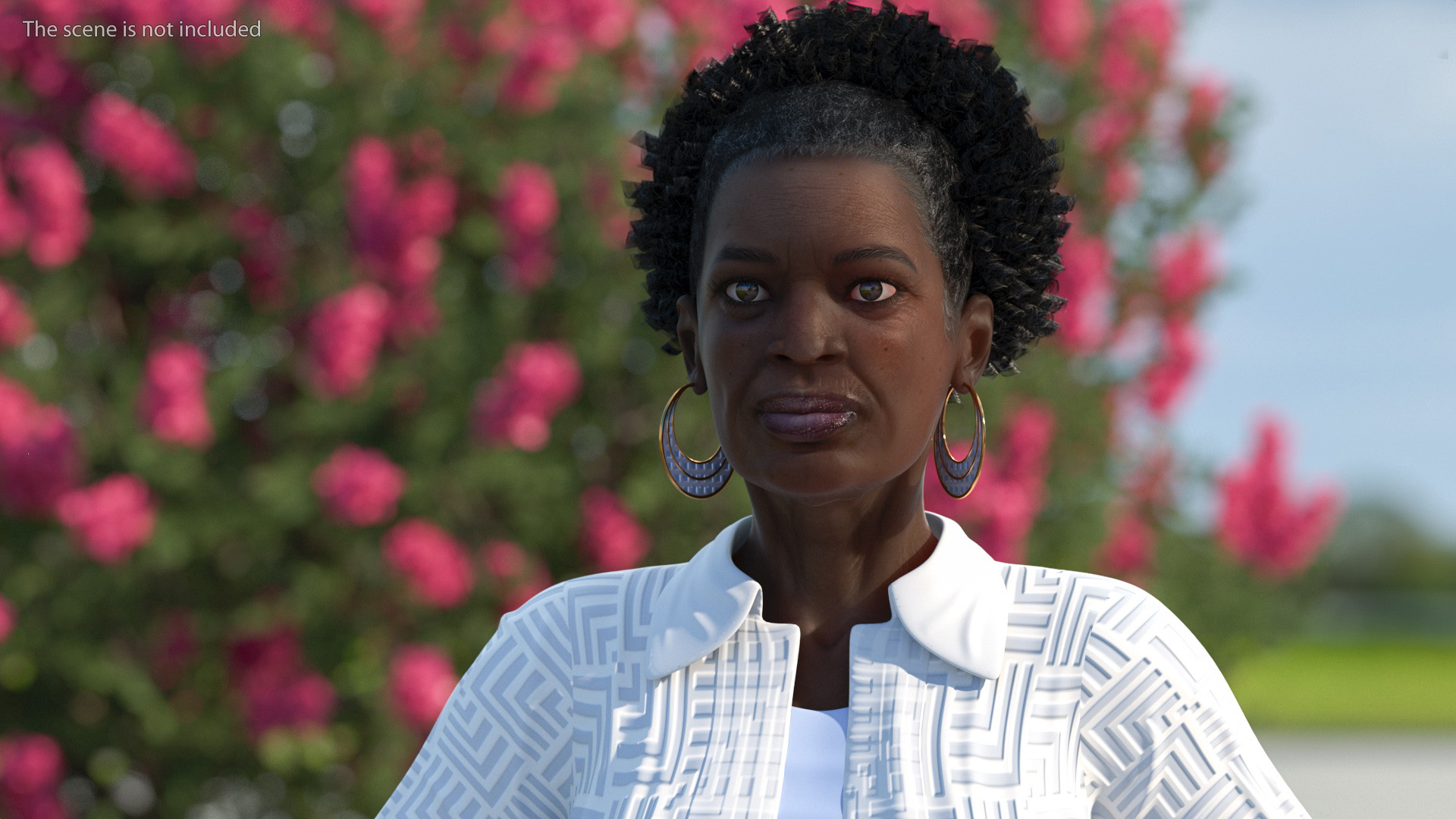 3D Black Elderly Woman Everyday Style A-Pose