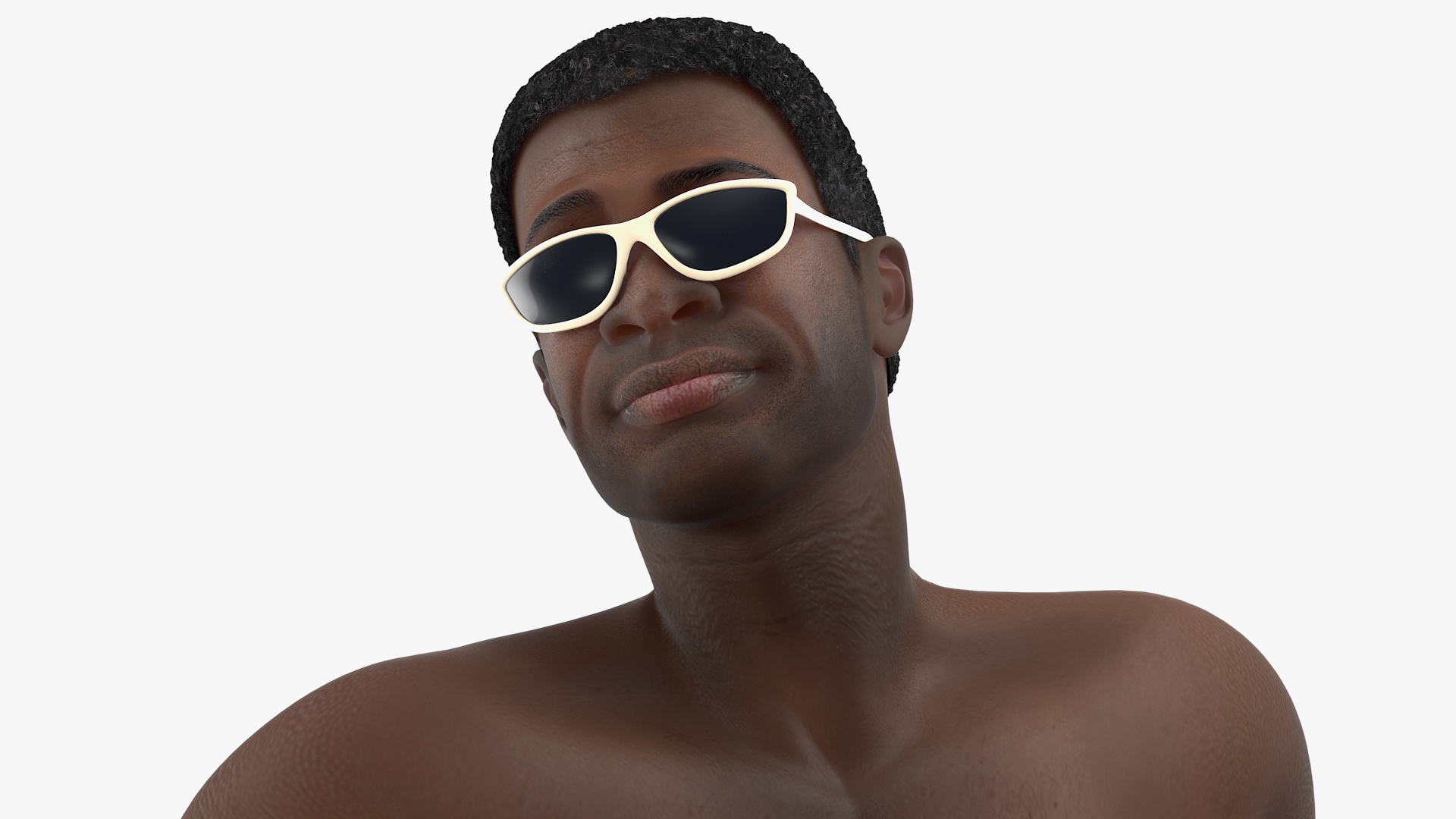 3D model Afro American Man in Swimwear Lying Pose