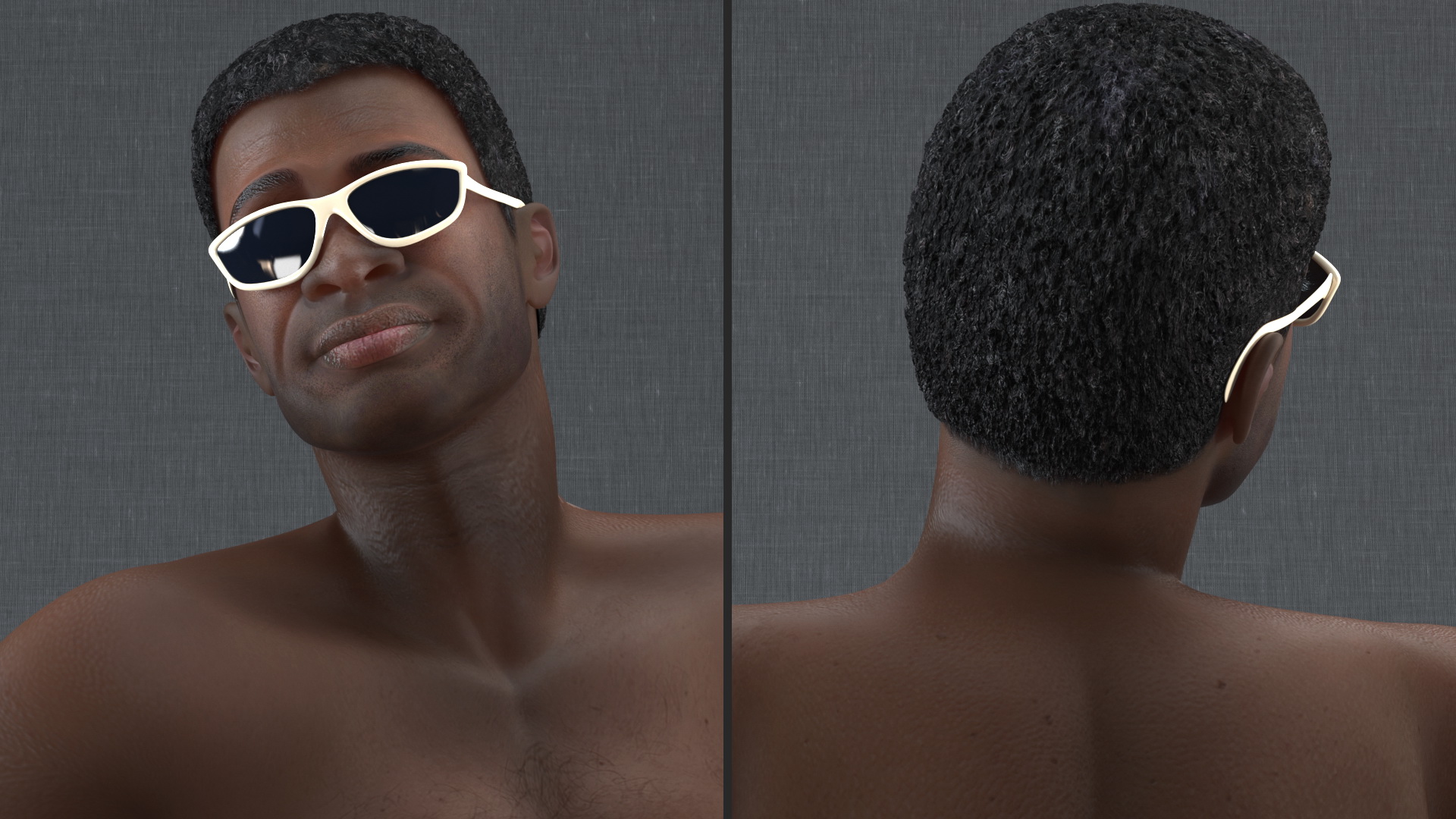 3D model Afro American Man in Swimwear Lying Pose