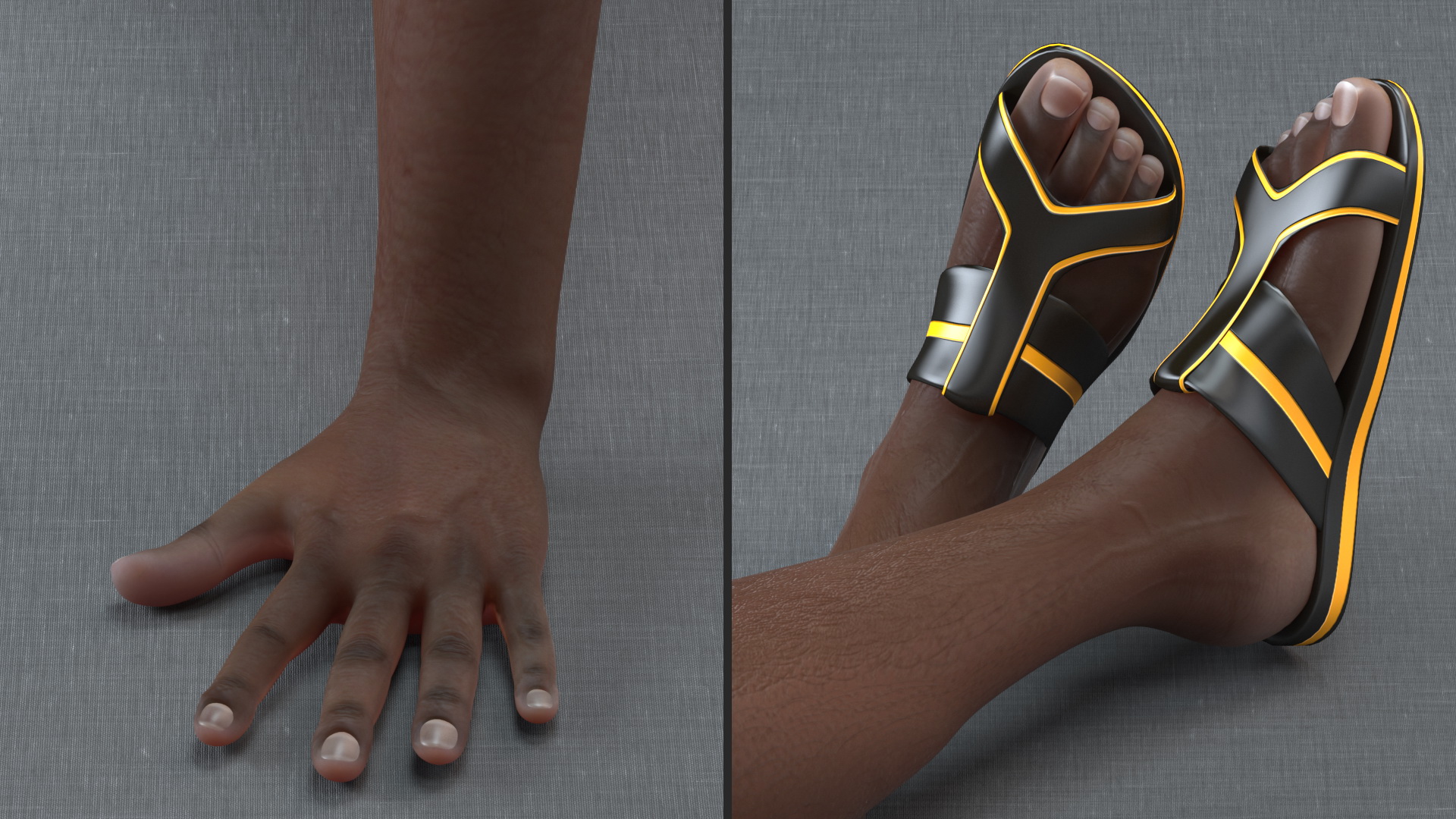 3D model Afro American Man in Swimwear Lying Pose
