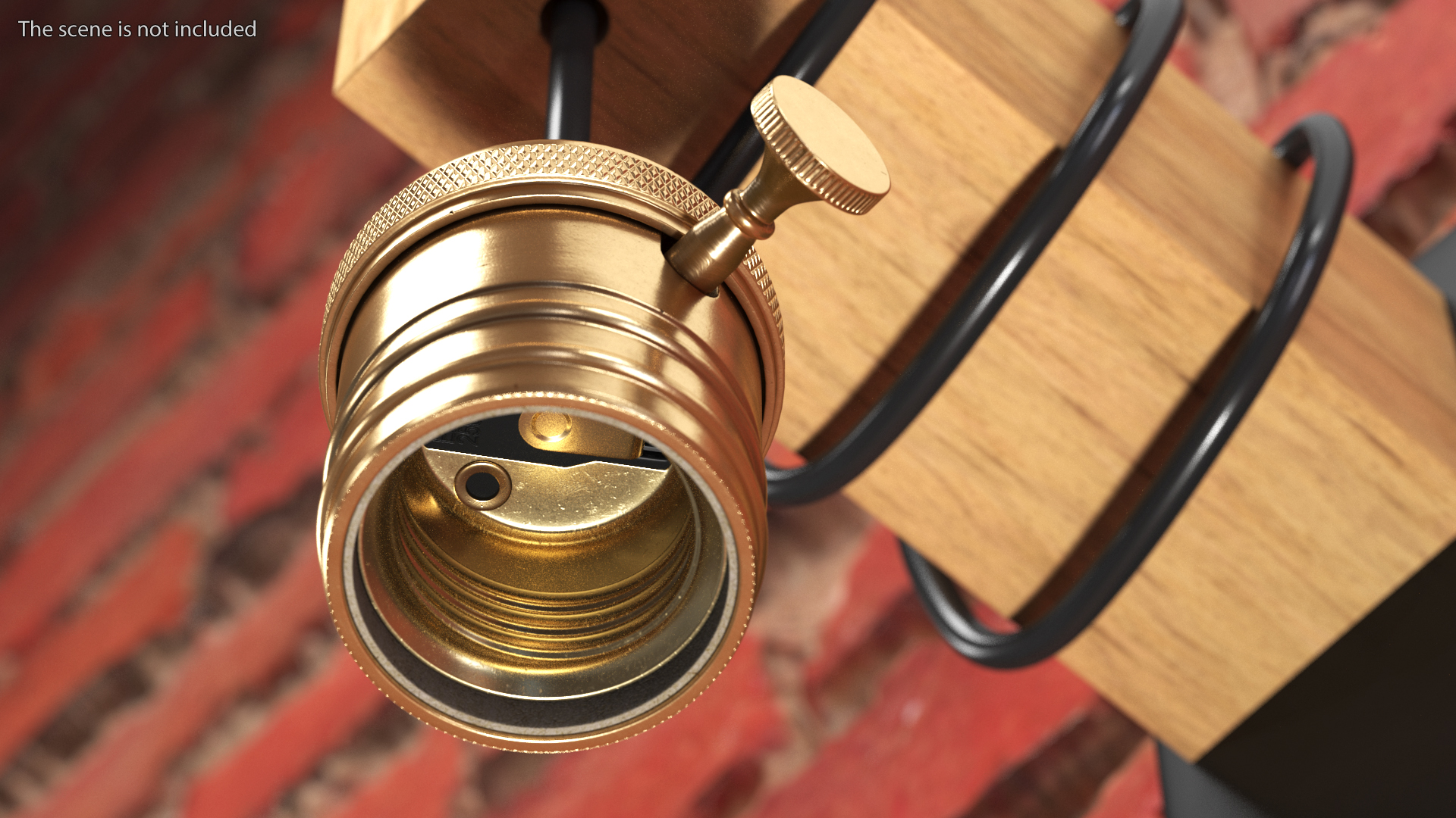 3D Vintage Lightbulb Socket Bronze