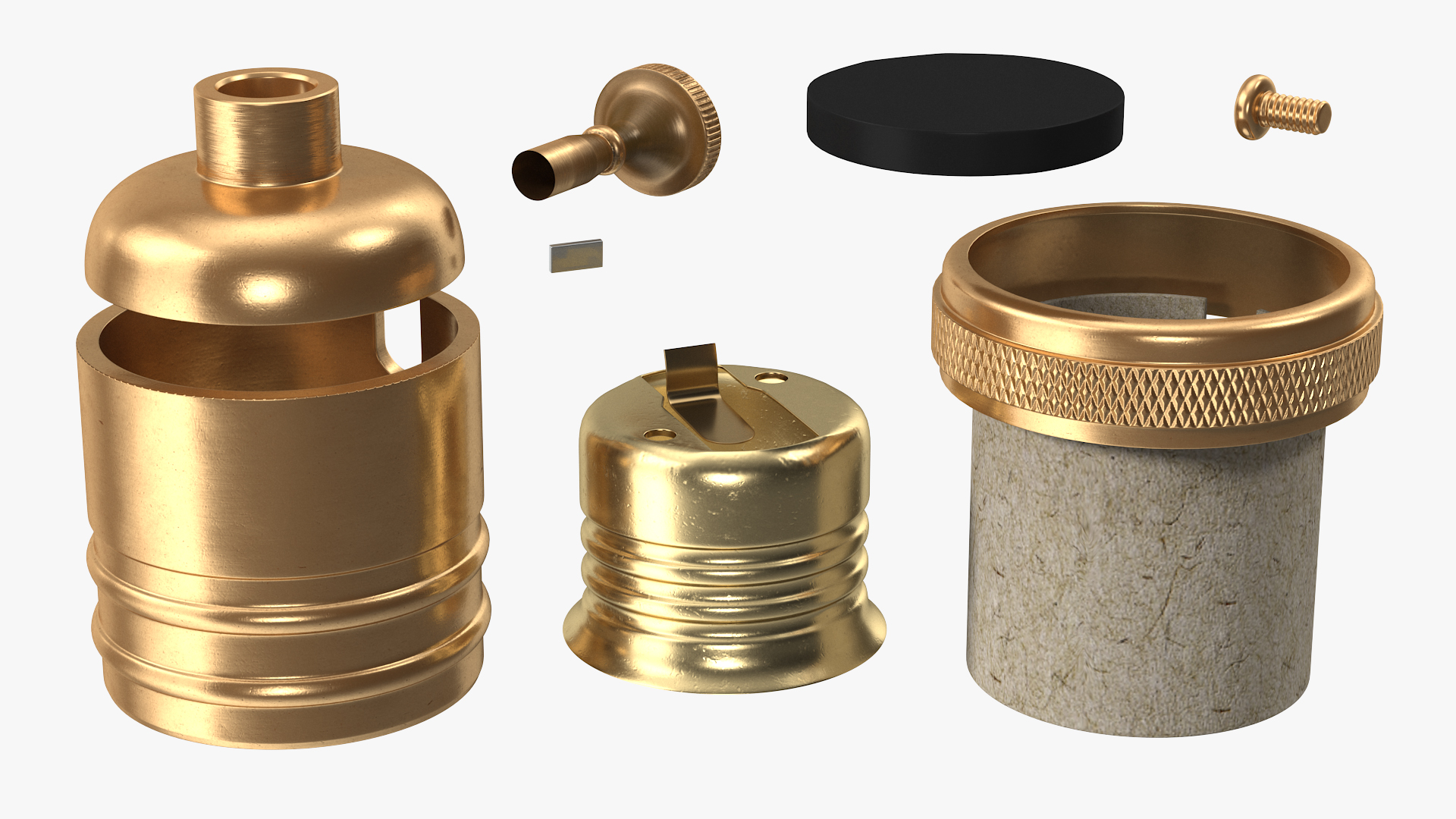 3D Vintage Lightbulb Socket Bronze