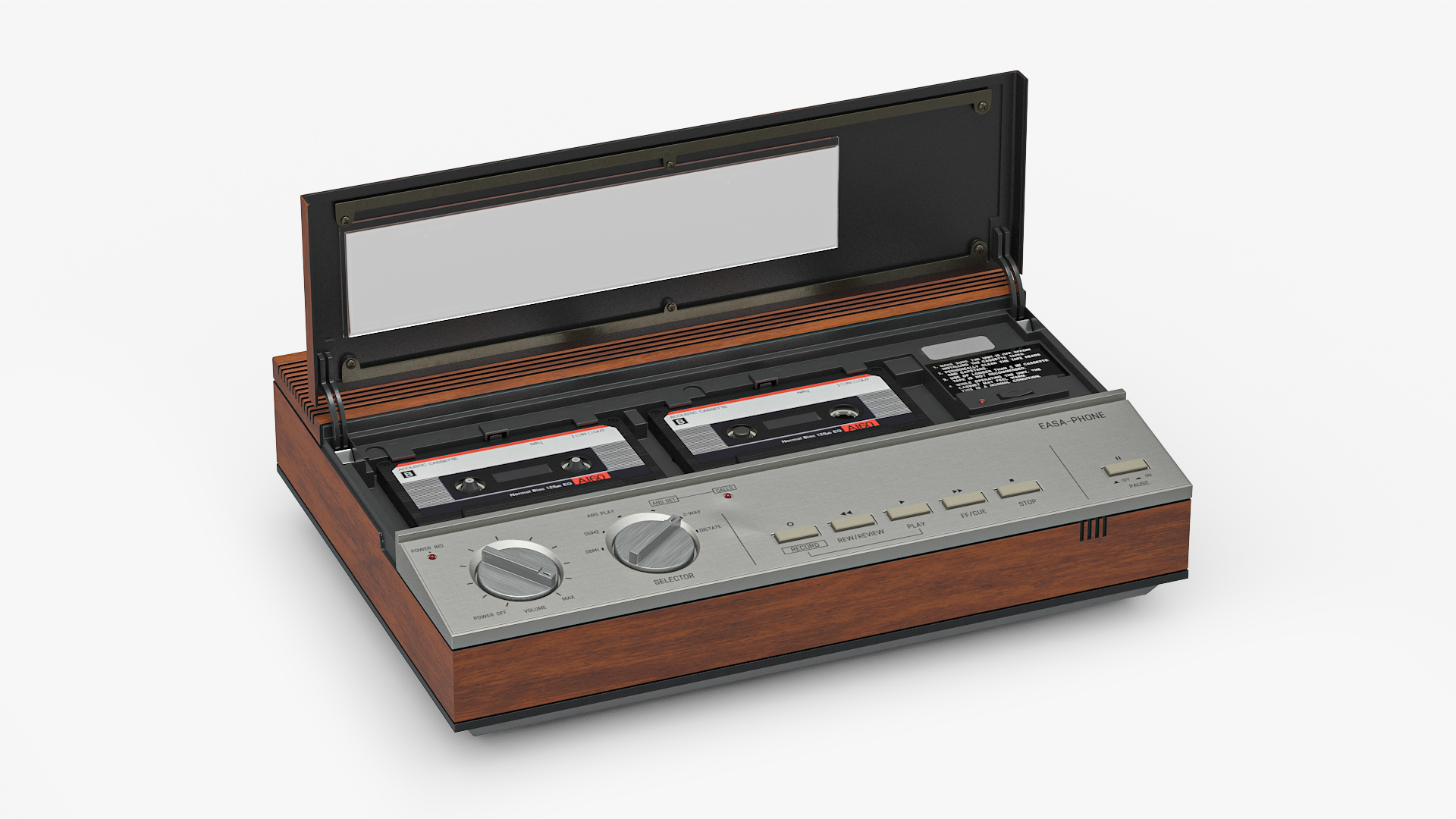 3D model Vintage Panasonic Easa Phone Cassette Tape Answering Machine