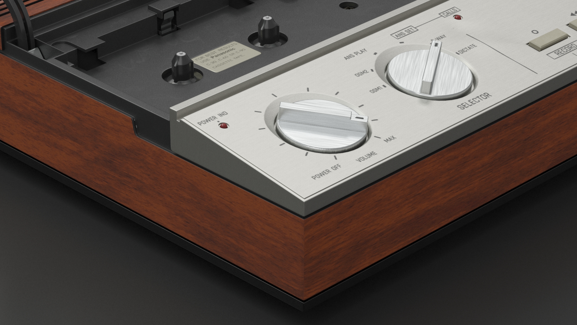3D model Vintage Panasonic Easa Phone Cassette Tape Answering Machine