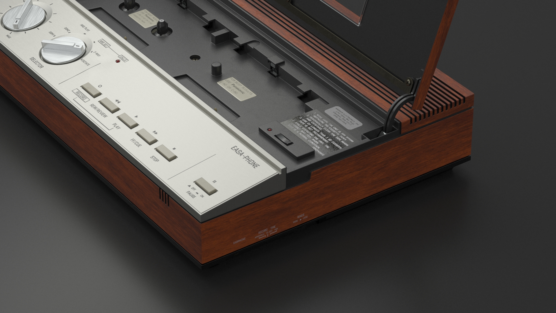 3D model Vintage Panasonic Easa Phone Cassette Tape Answering Machine
