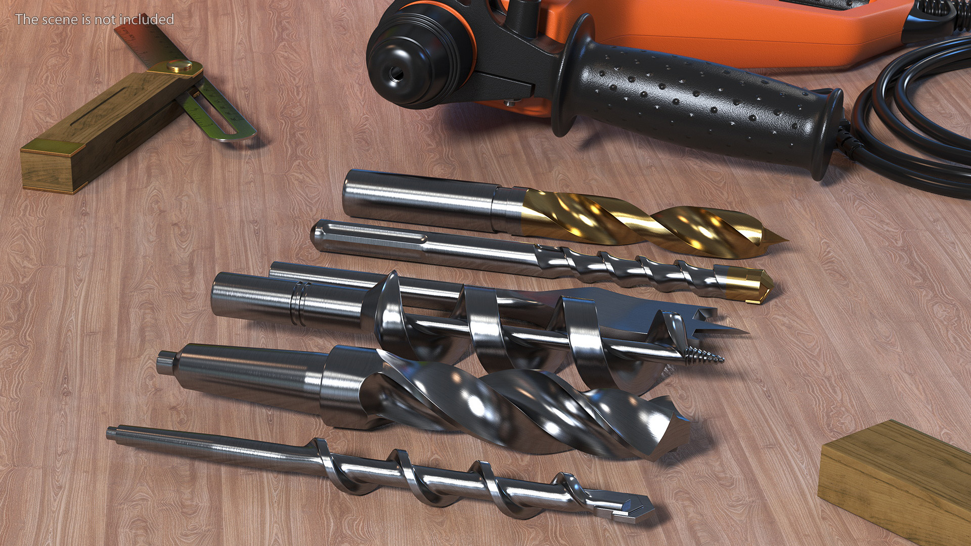 3D Electric Hand Drill with Bits Set model
