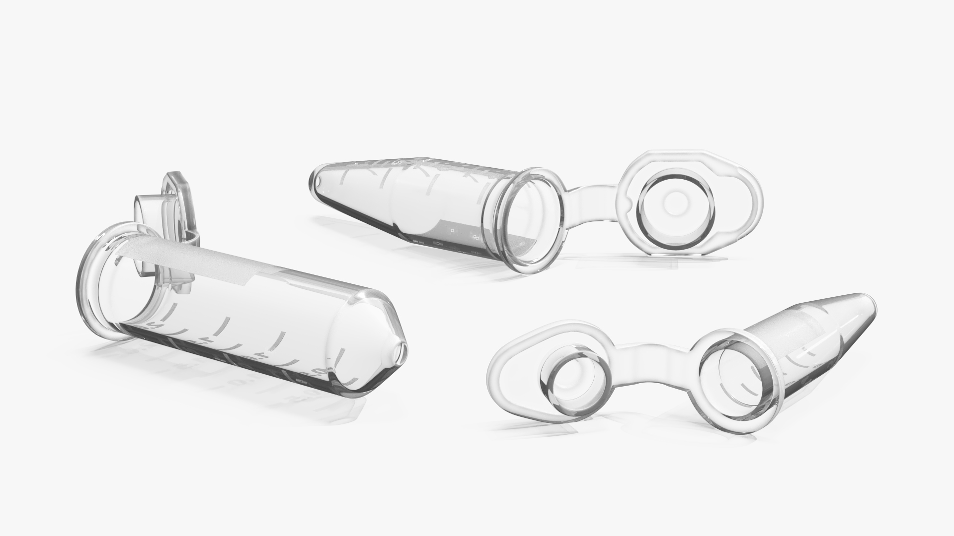 Microcentrifuge Tubes with Hinged Caps Set Clear - view 5
