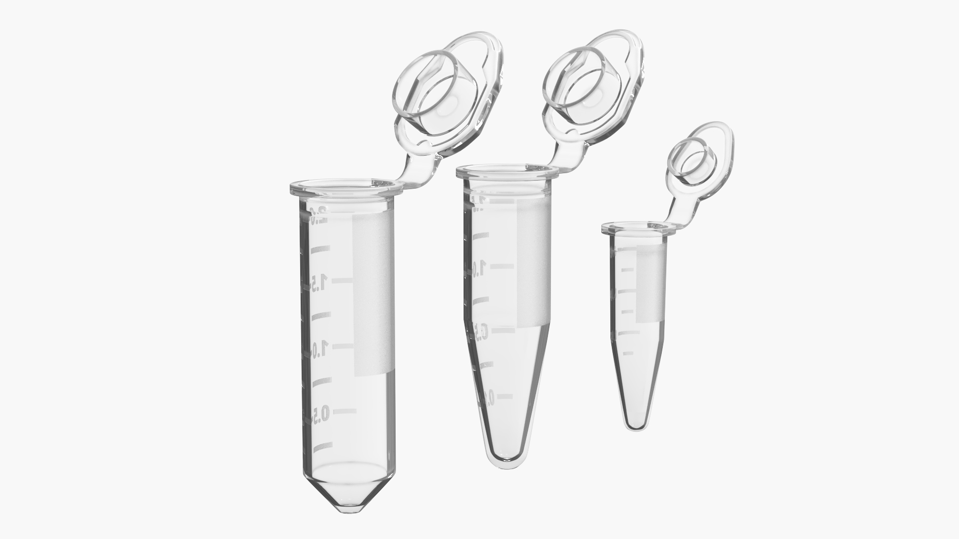 Microcentrifuge Tubes with Hinged Caps Set Clear - view 2