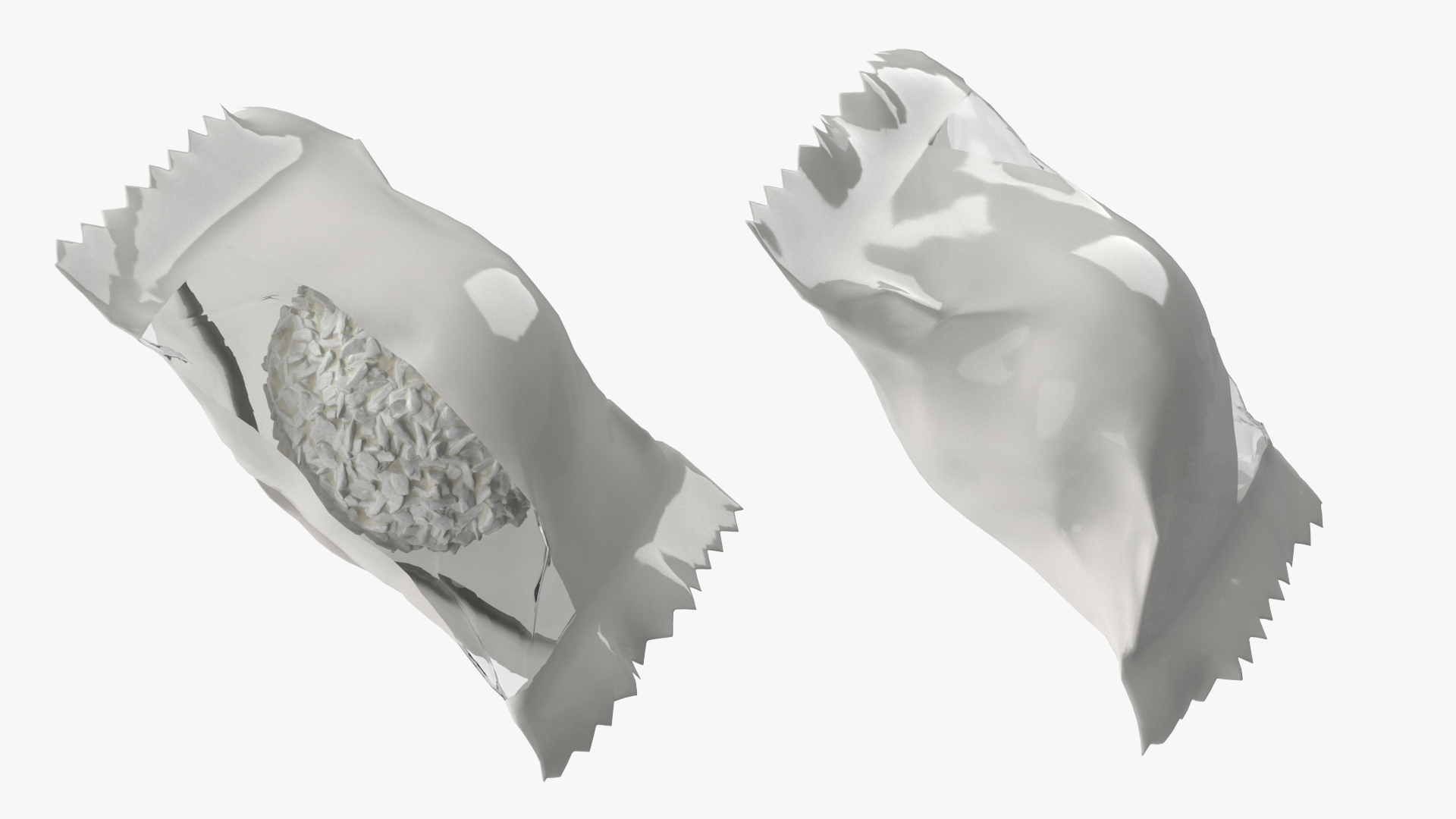White Chocolate Candy Ball in Wrapper 3D