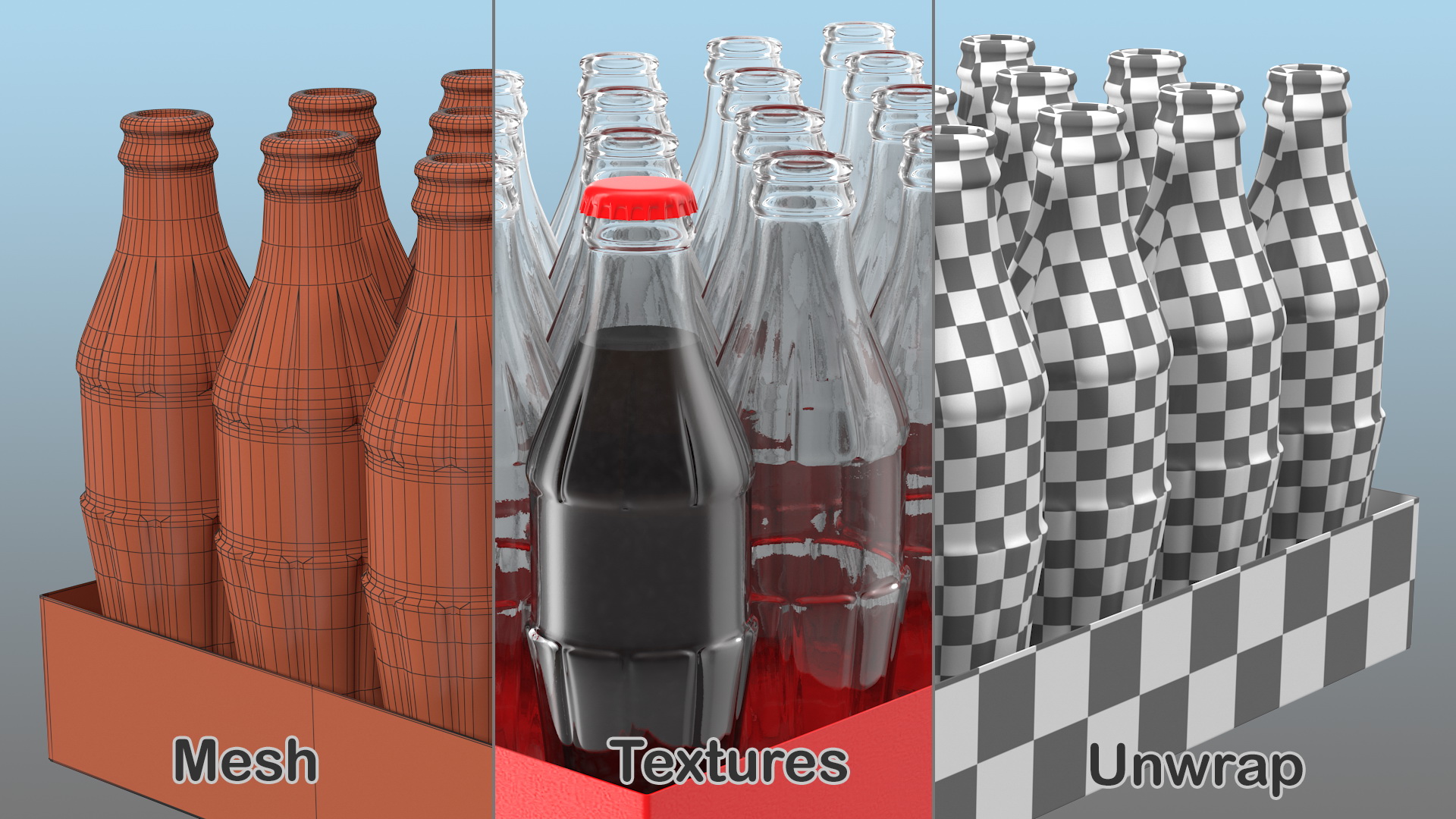 Glass Bottle Pack 3D