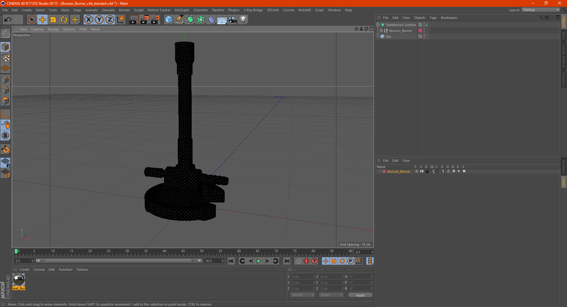 3D Bunsen Burner model
