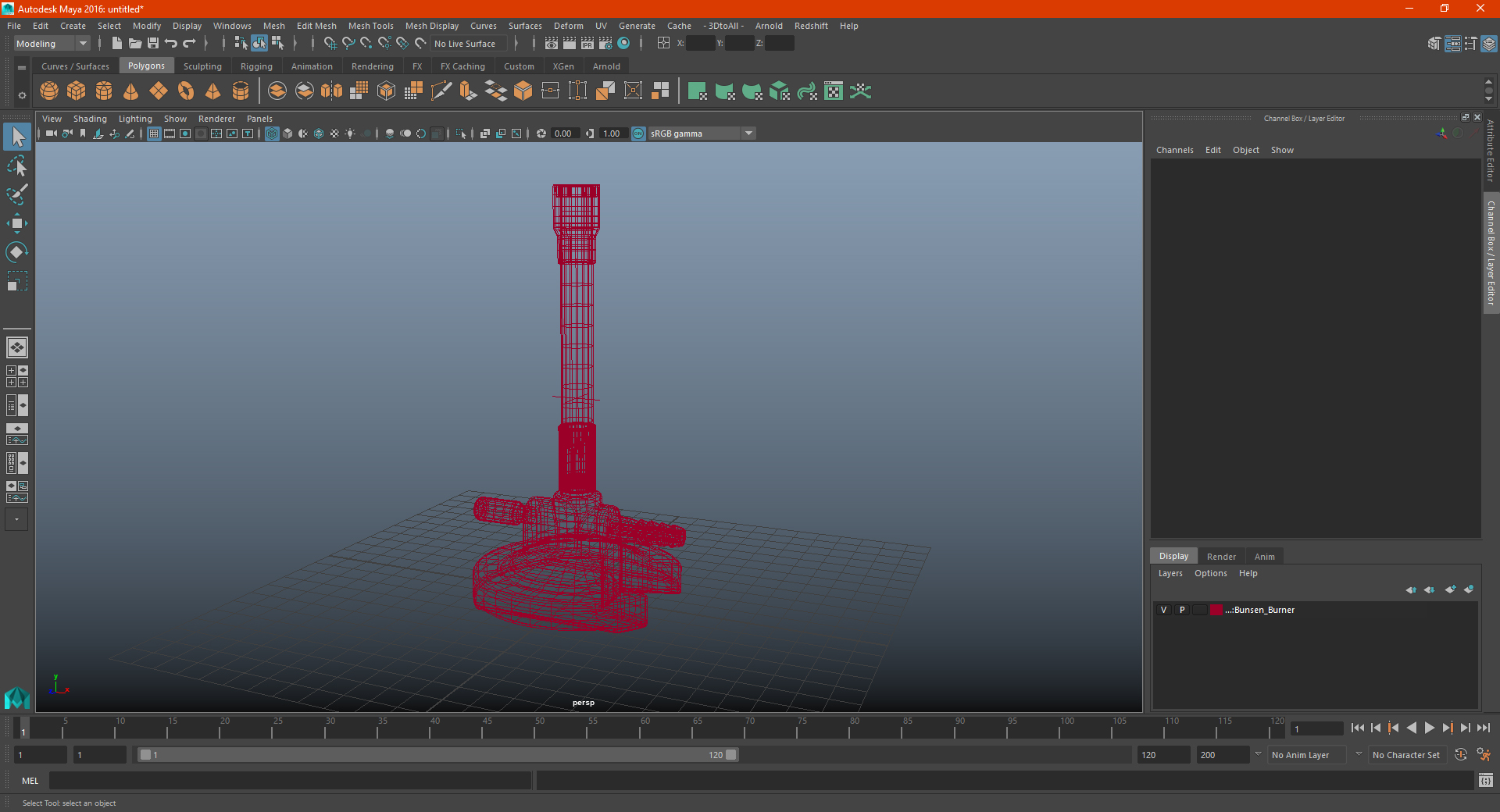 3D Bunsen Burner model