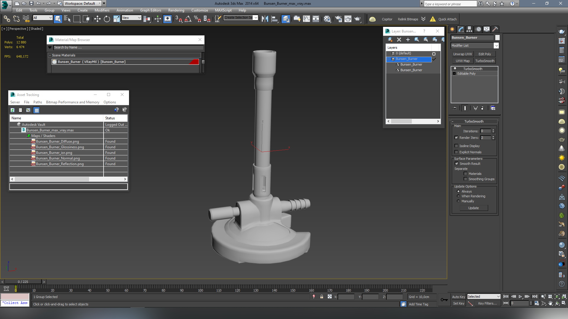 3D Bunsen Burner model