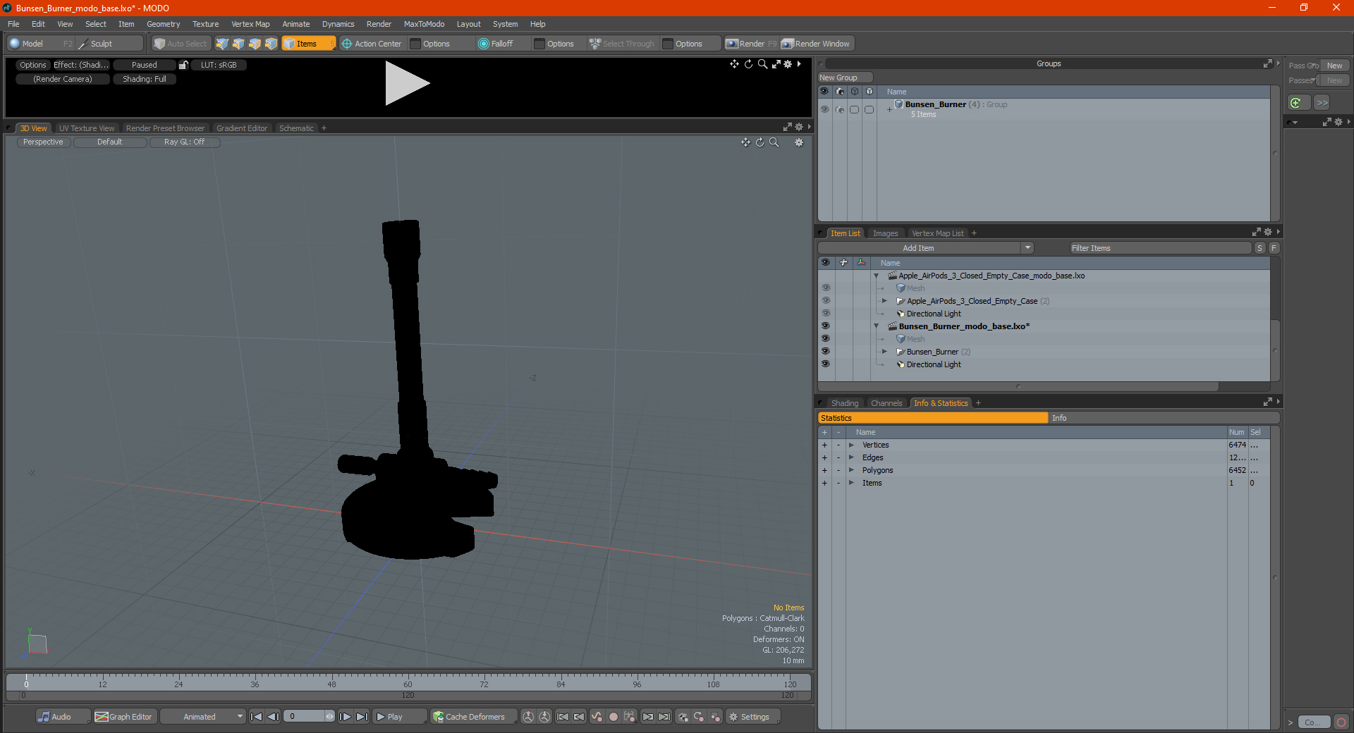 3D Bunsen Burner model