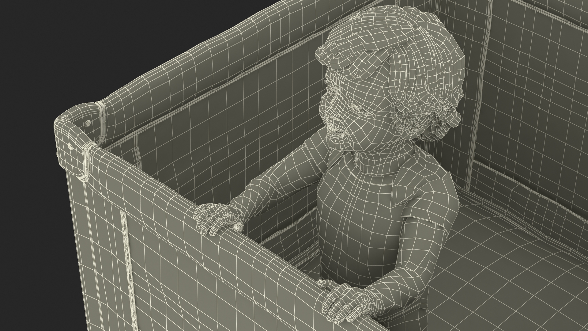 3D model Toddler in Square Baby Playpen